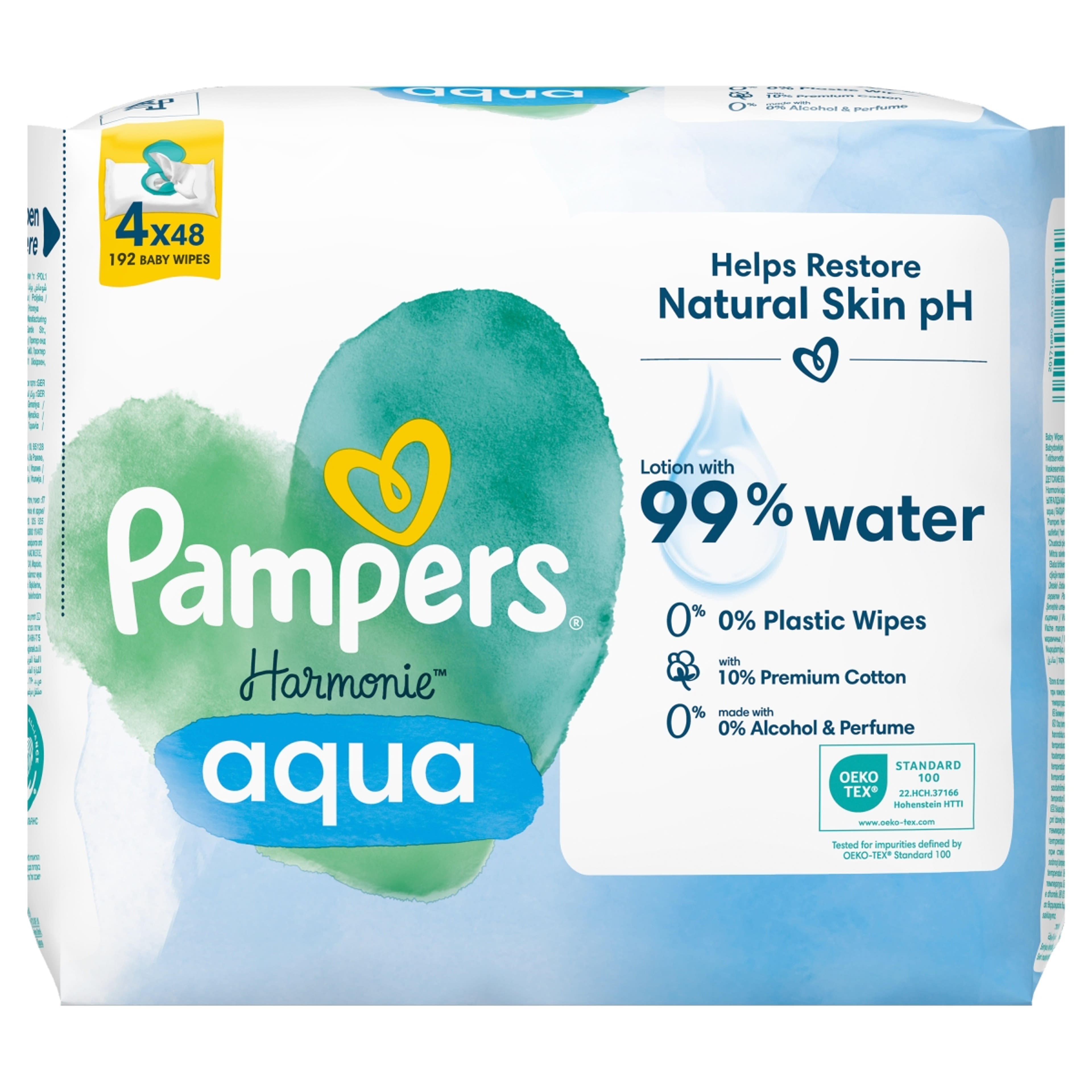 Pampers Harmonie Aqua nedves törlőkendő (4x48) - 192 db