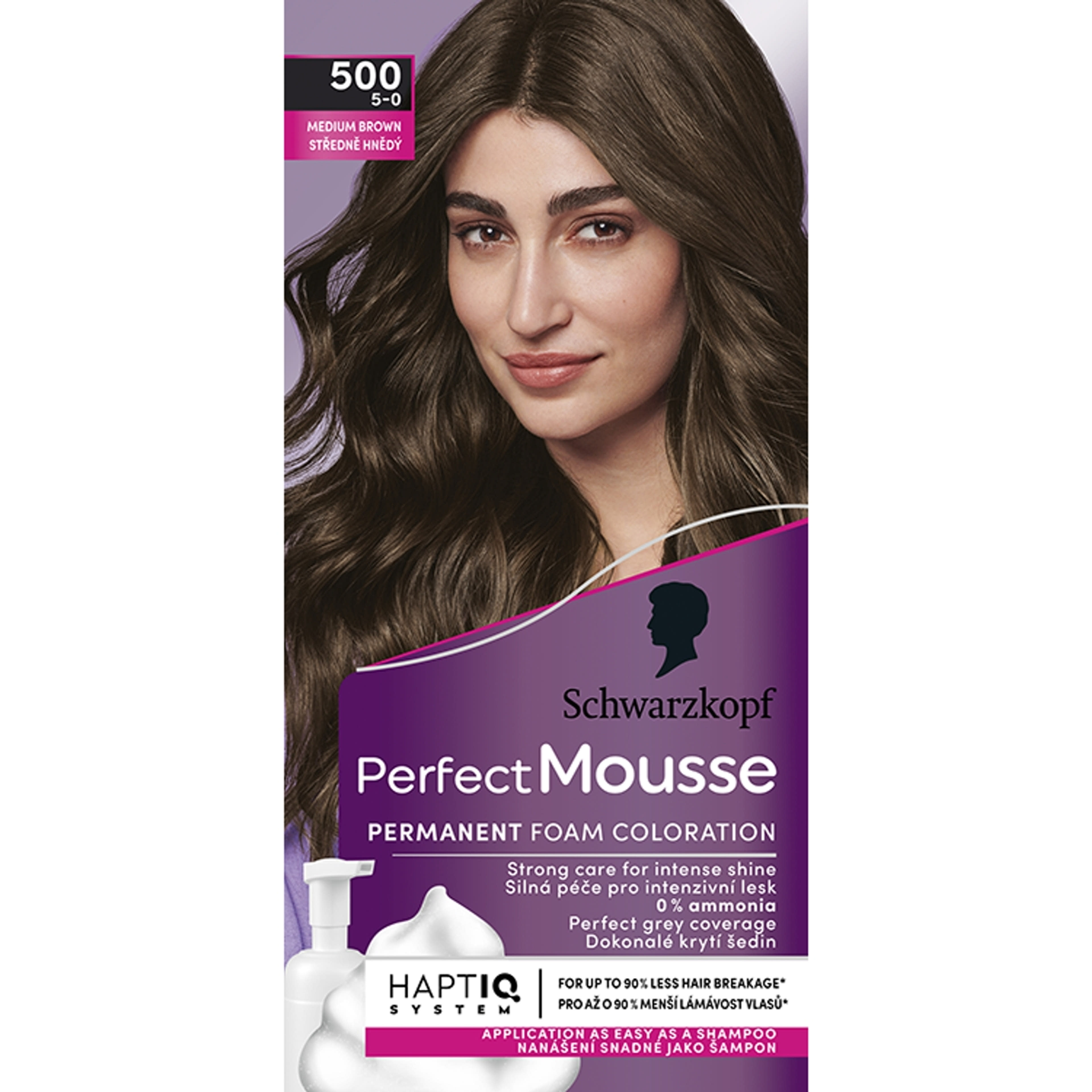 Schwarzkopf Perfect Mousse hajfesték 500 középbarna - 1 db-1