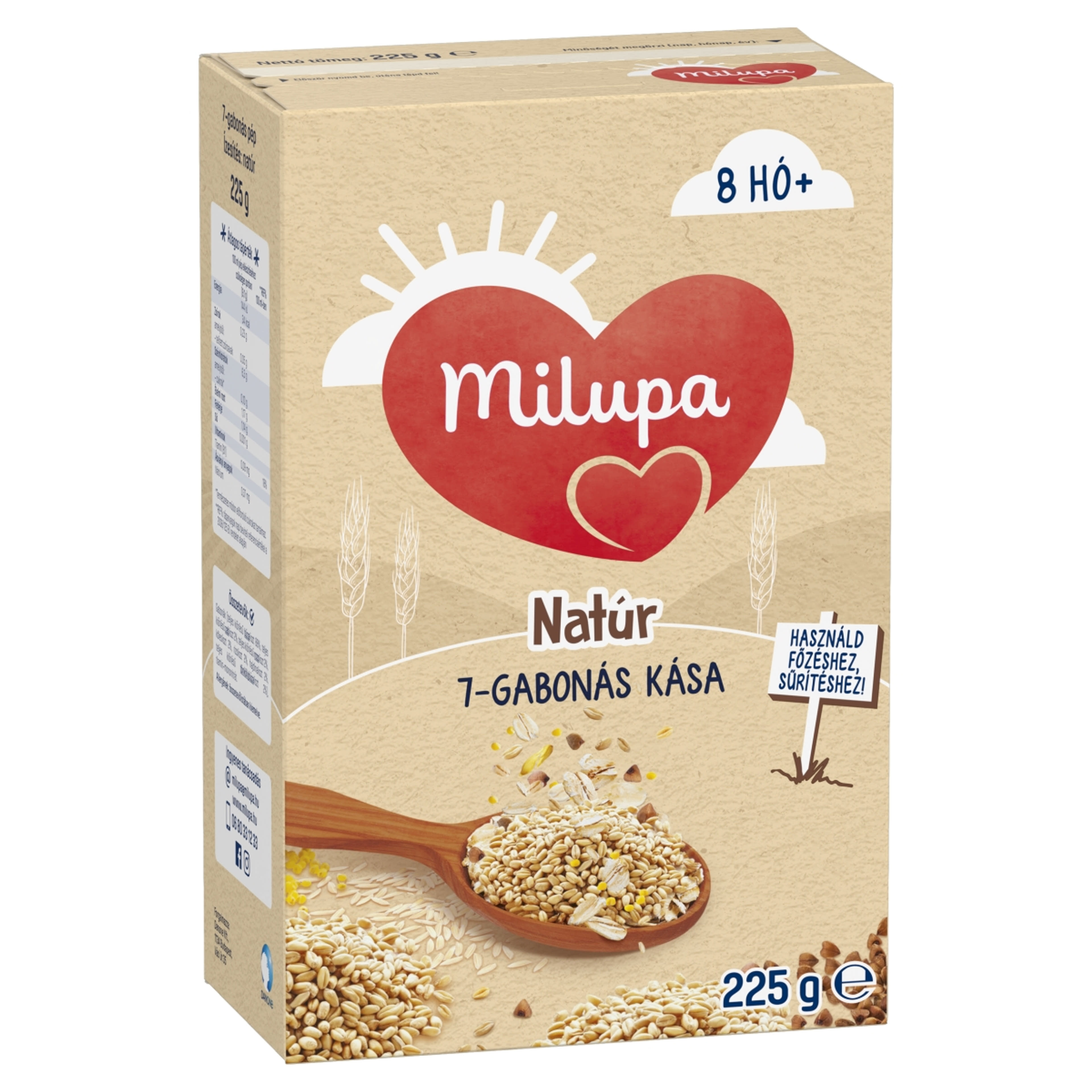 Milupa 8 hónapos kortól natur 7 gabonás kása - 225 g-3