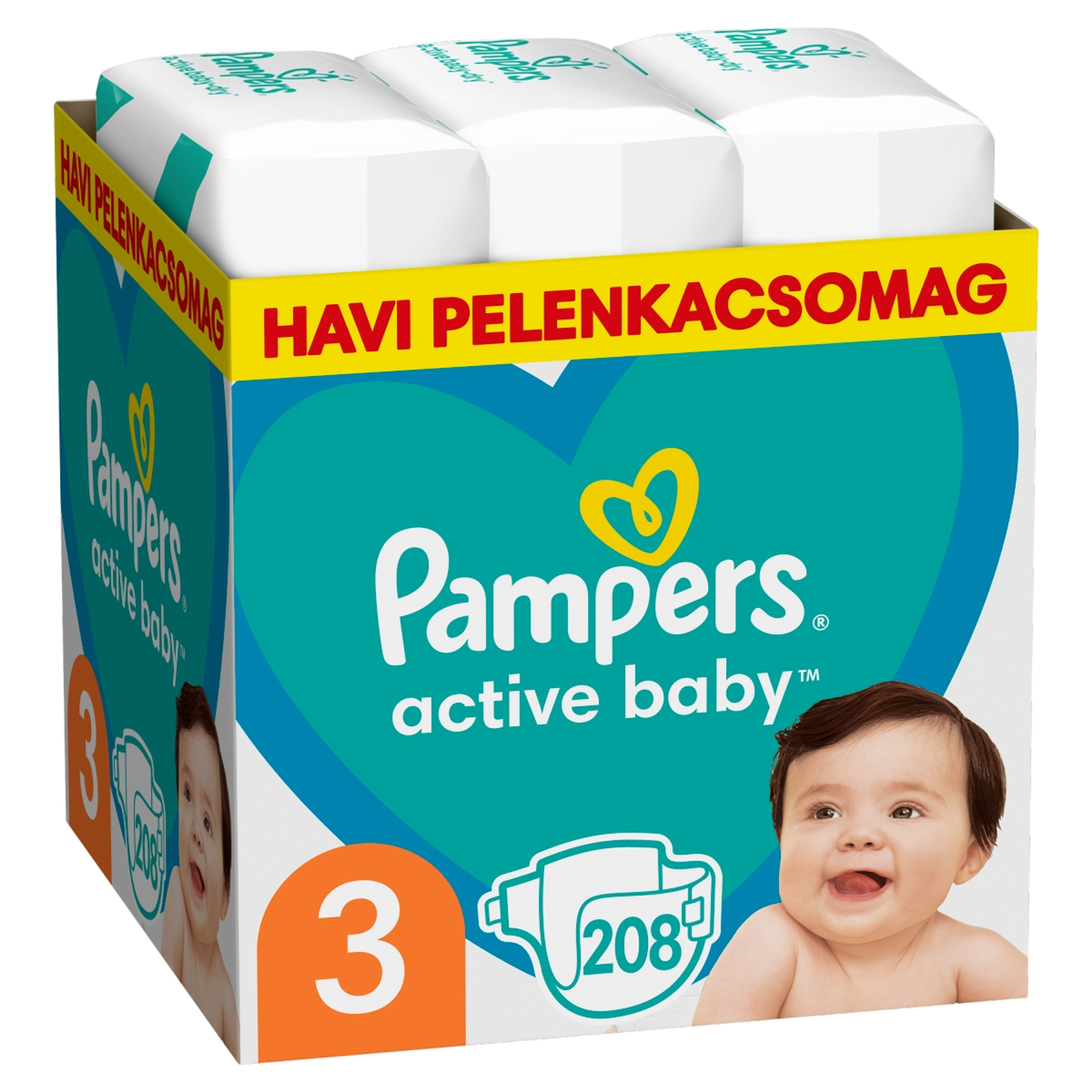 Pampers Active Baby pelenka monthly pack 3-as 6-10 kg - 208 db