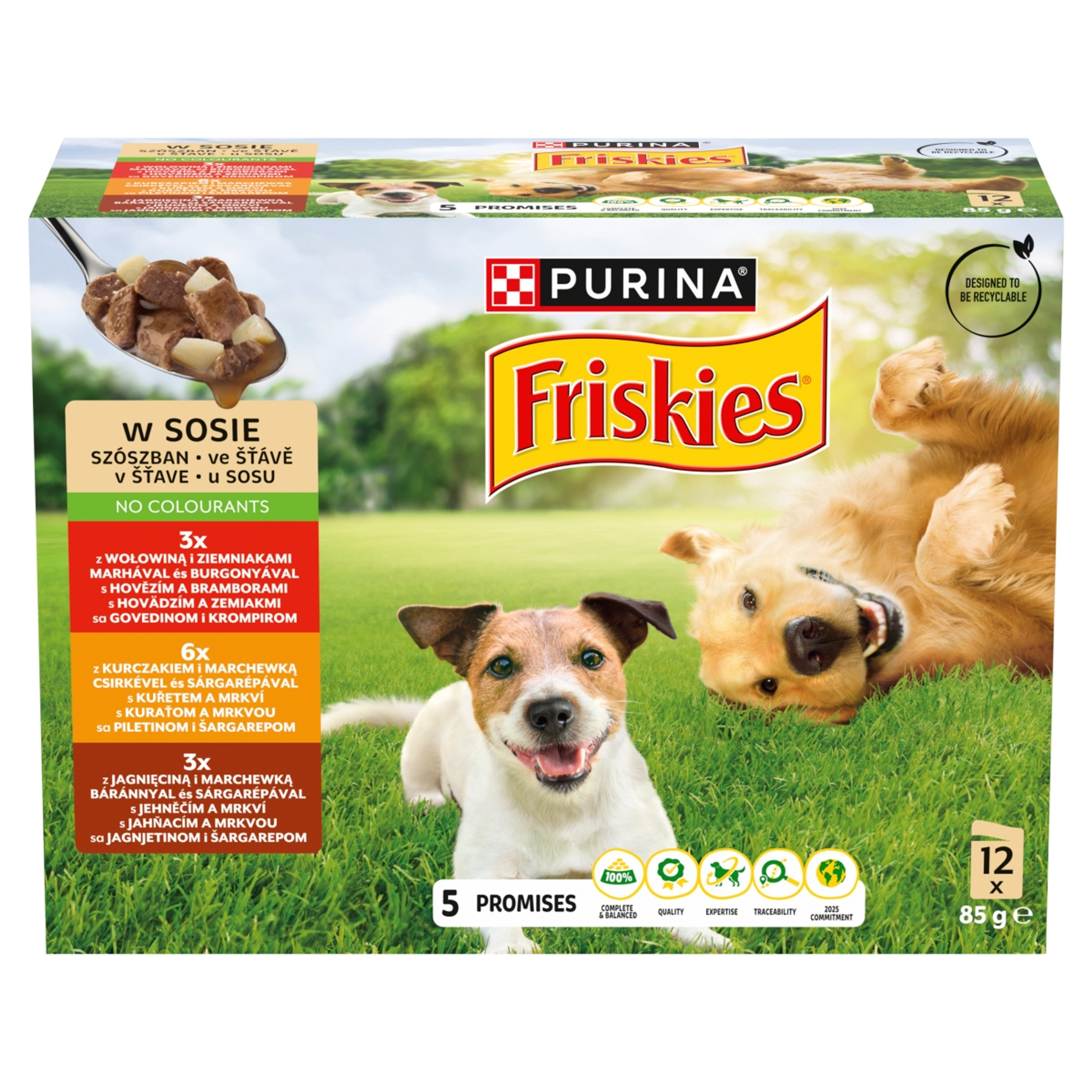 Friskies szószos alutasak kutyáknak 12*85g - 1020 g