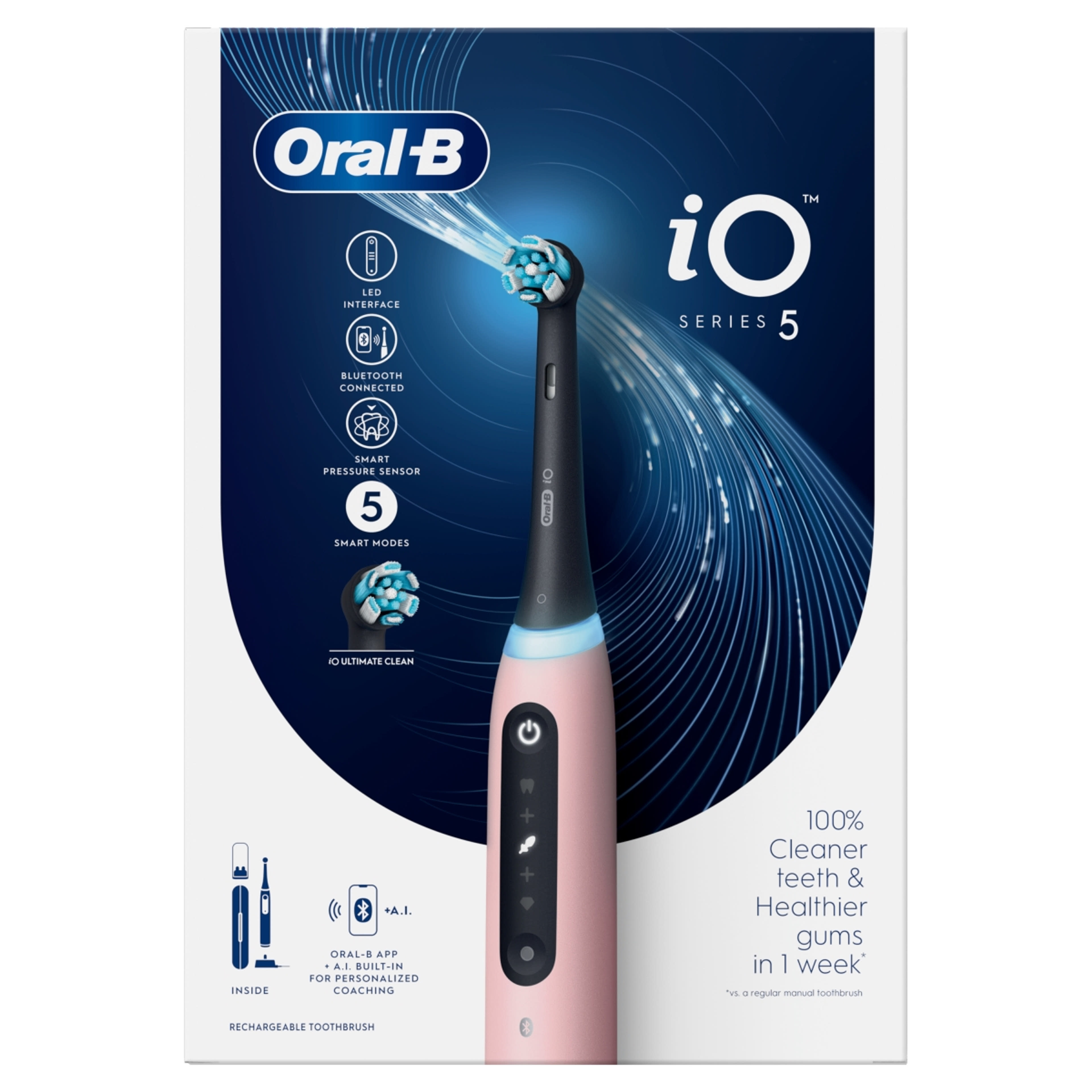 Oral-B iO 5 elektromos fogkefe /rózsaszín - 1 db-1