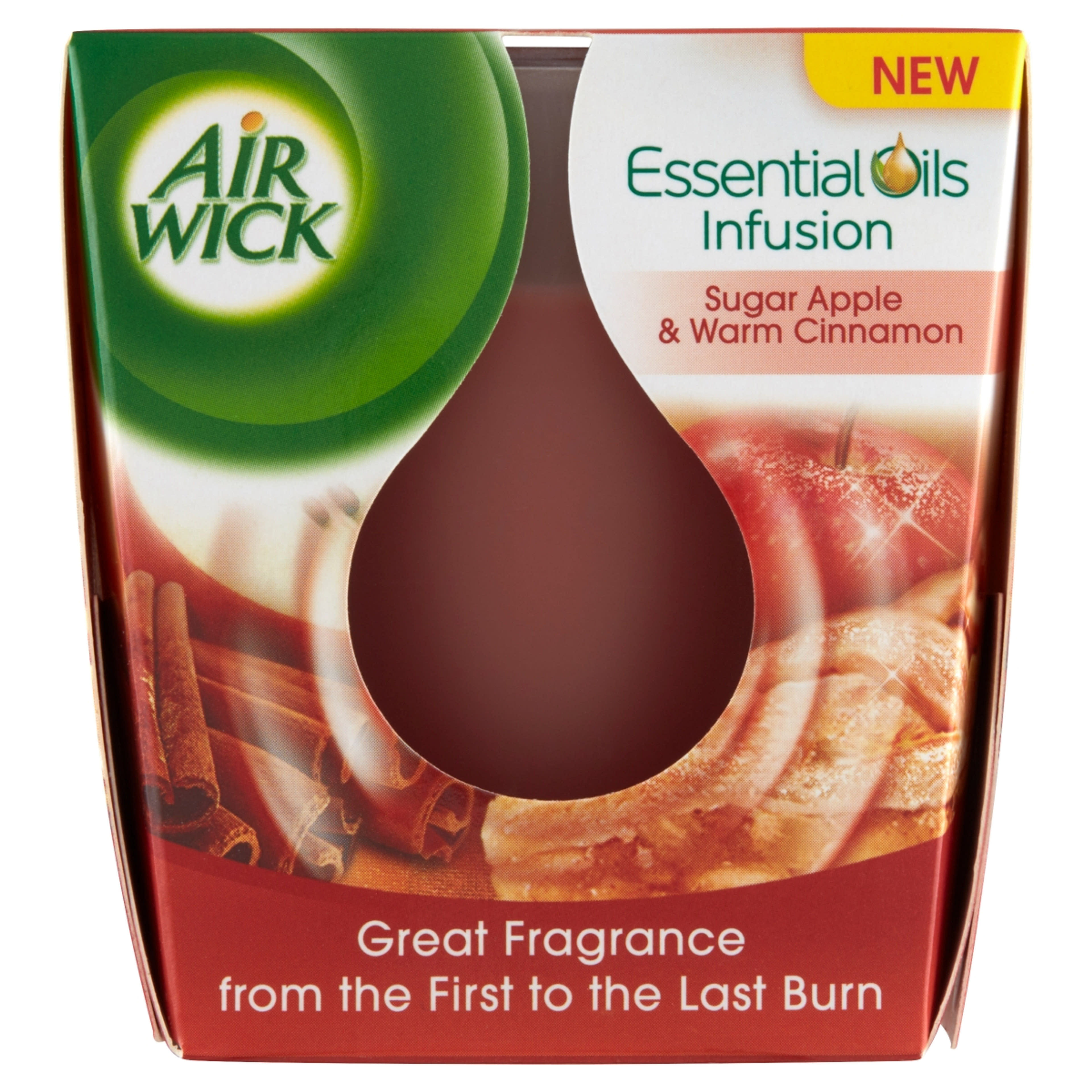 Air Wick Essential Oils Infusion cukoralma és fahéj illatgyertya  - 105 g