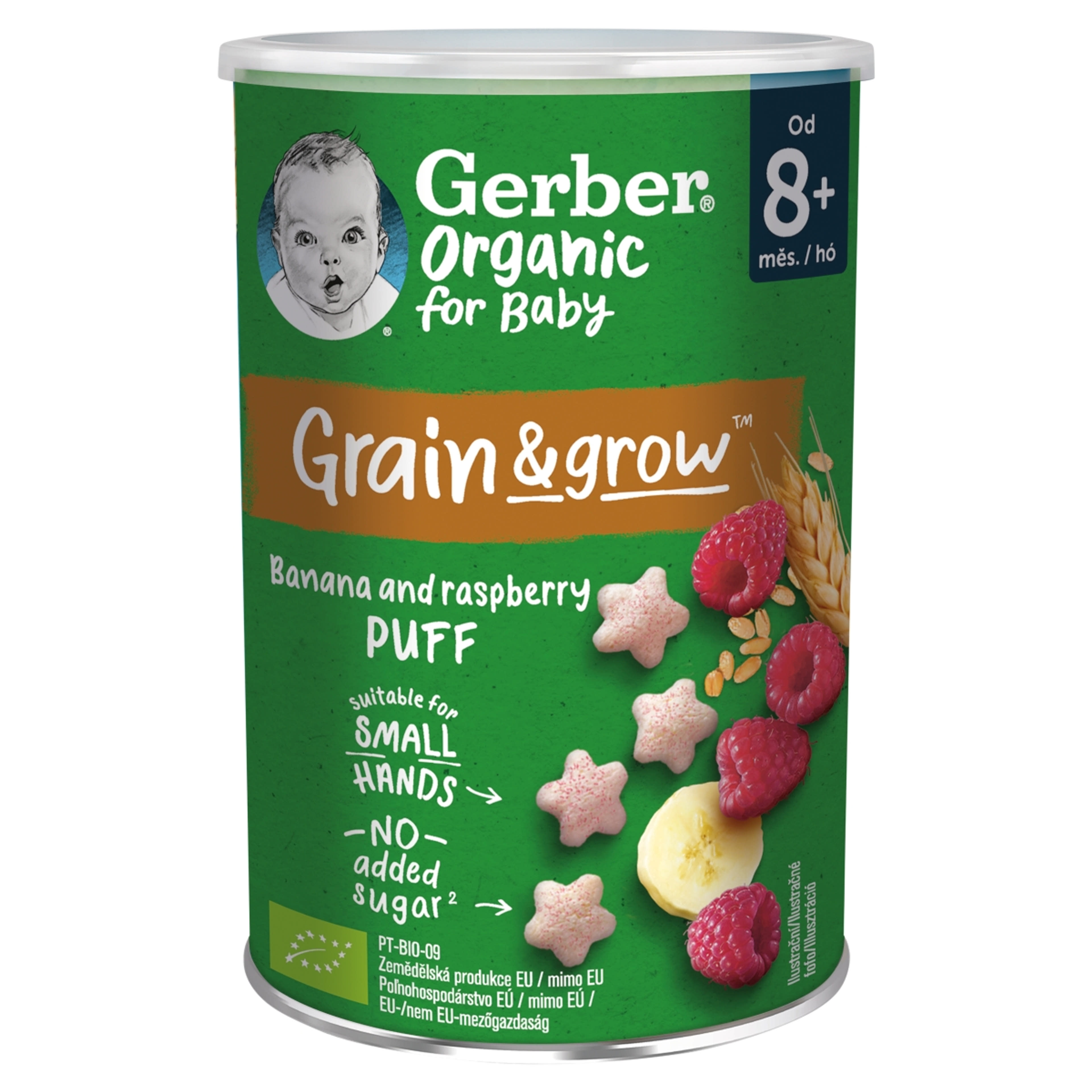Gerber Organic banános és málnás bio gabonasnack 8 hónapos kortól - 35 g-2