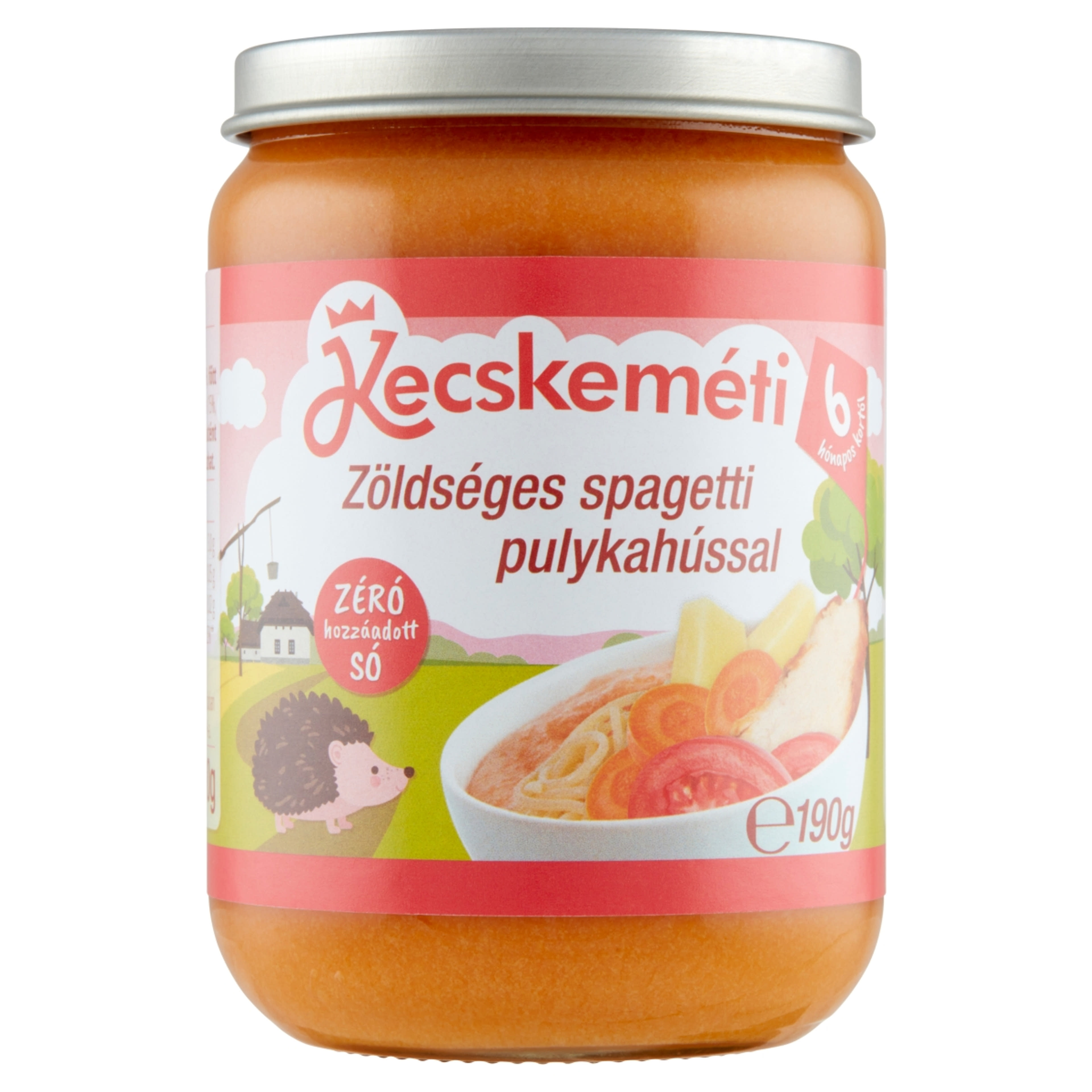 Kecskeméti Bébiétel Zöldséges Spagetti Pulykahús Ízesítéssel 6 Hónapos Kortól - 190 g-1