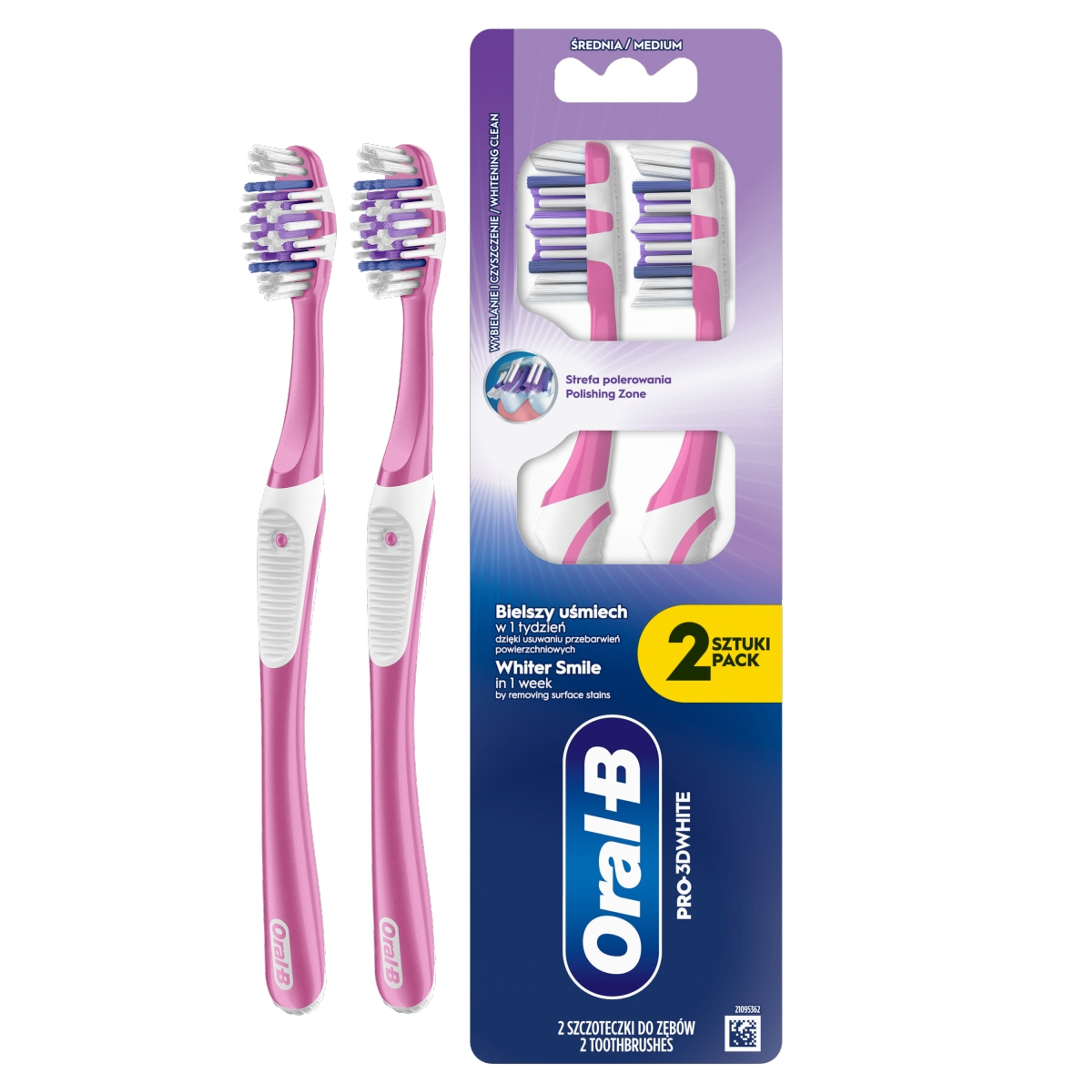 Oral-B 3D White Advantage Medium fogkefe – 2 db-3