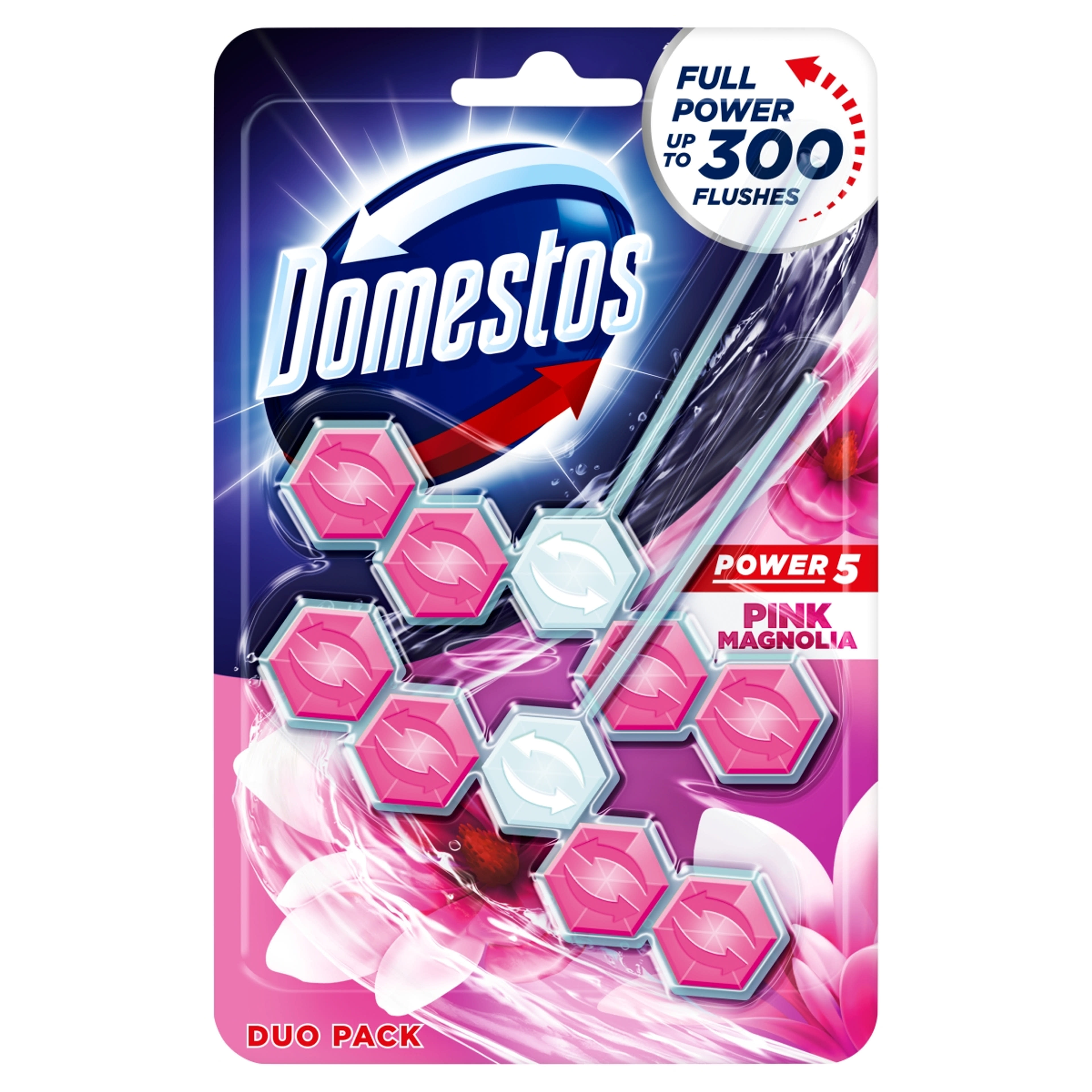 Domestos Power 5 Pink Magnolia WC-Frissítő (2x55 g) - 110 g-1