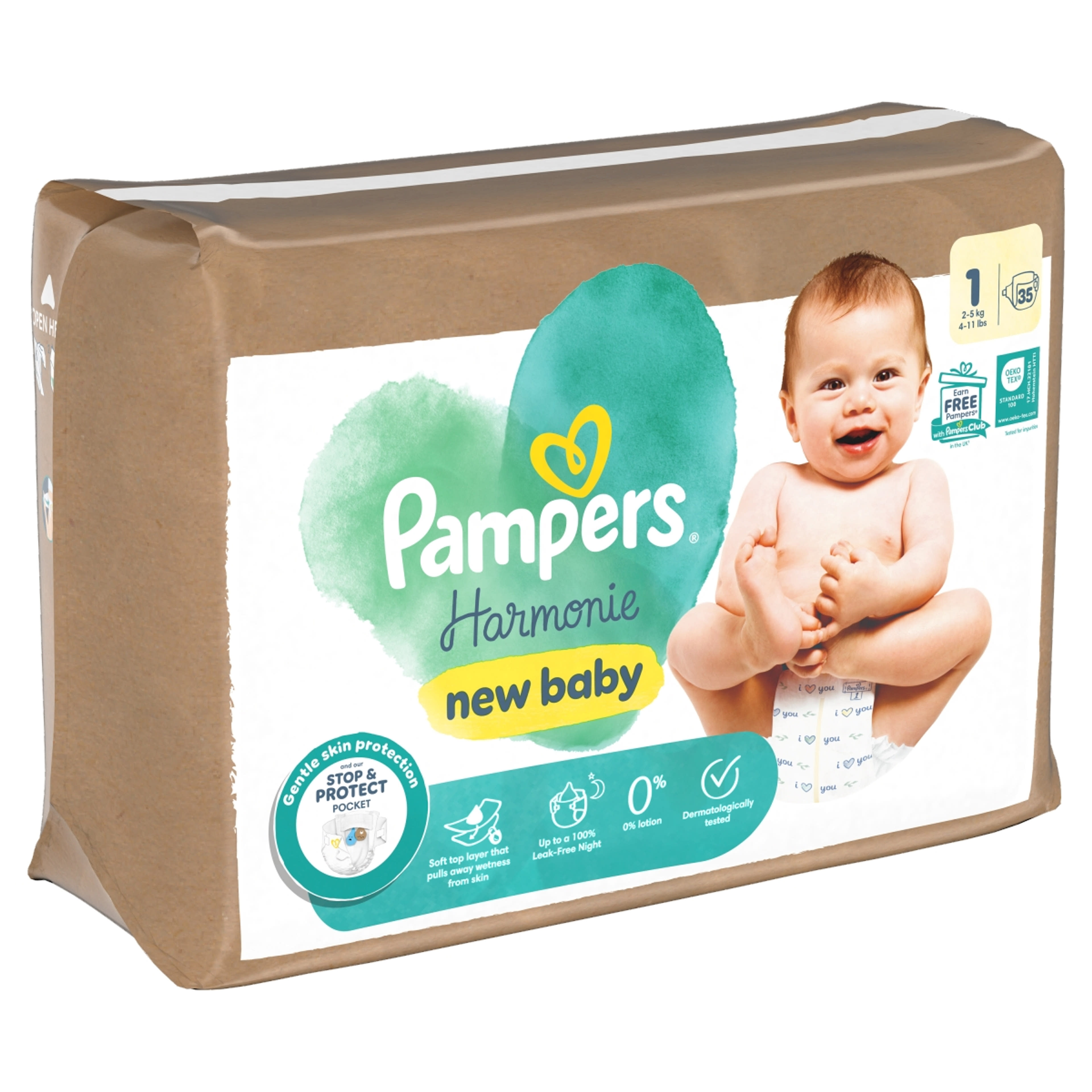 Pampers Harmonie bugyipelenka, méret: 1, 35 Pelenka, 2kg-5kg - 35 db-2