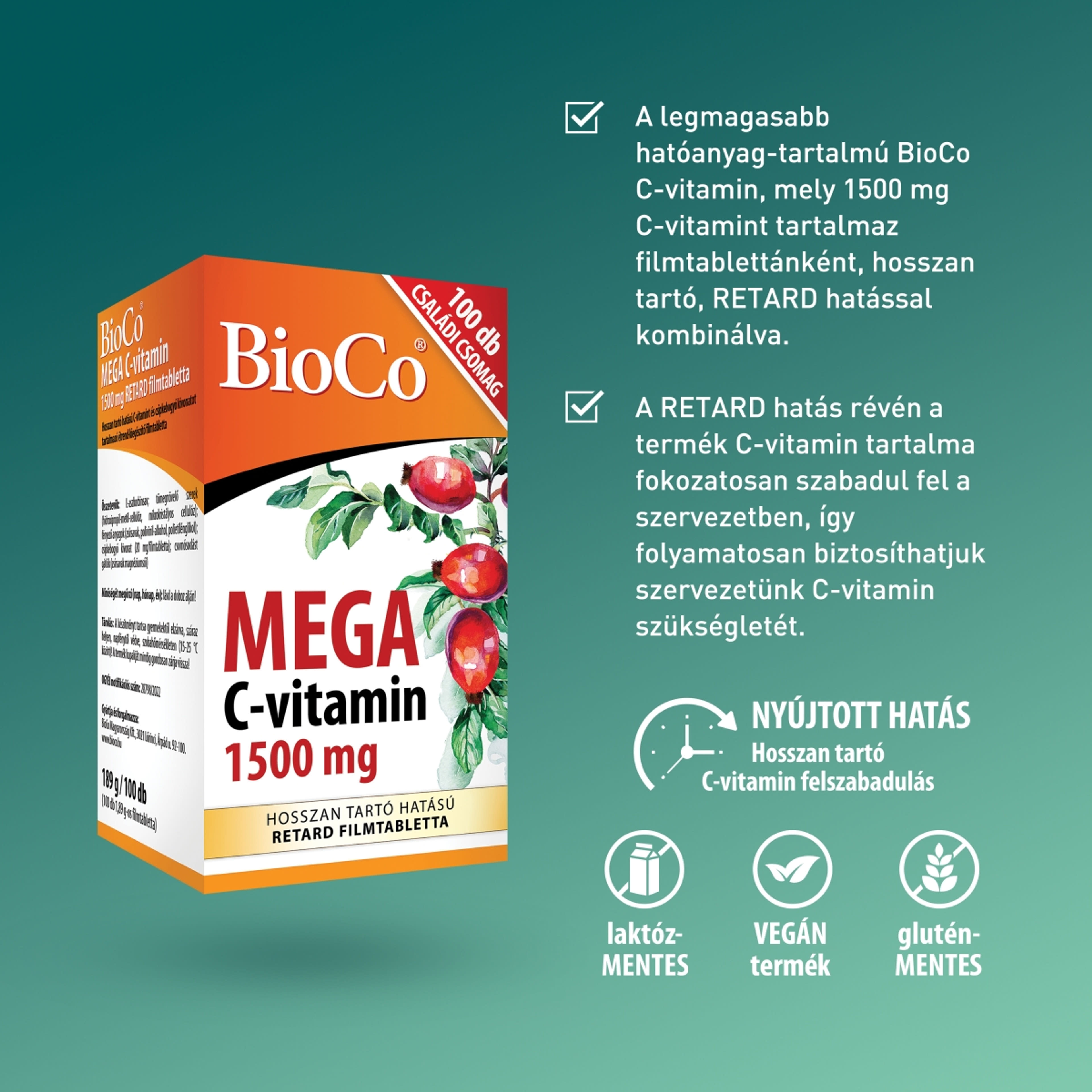 Bioco Mega C-vitamin étrendkiegészítő tabletta - 100 db-4