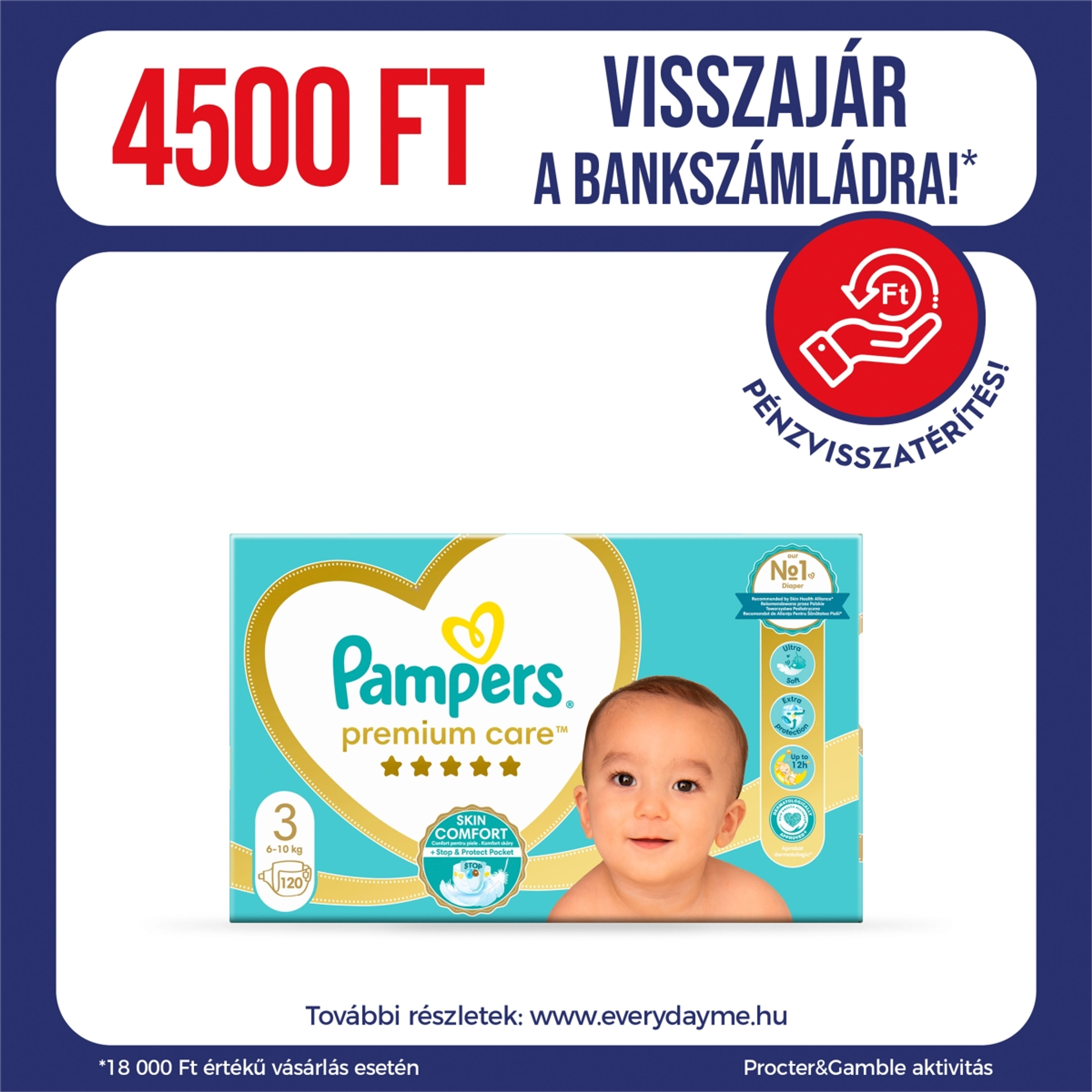 Pampers Premium Care Megabox 3-as 6-10 kg - 120 db