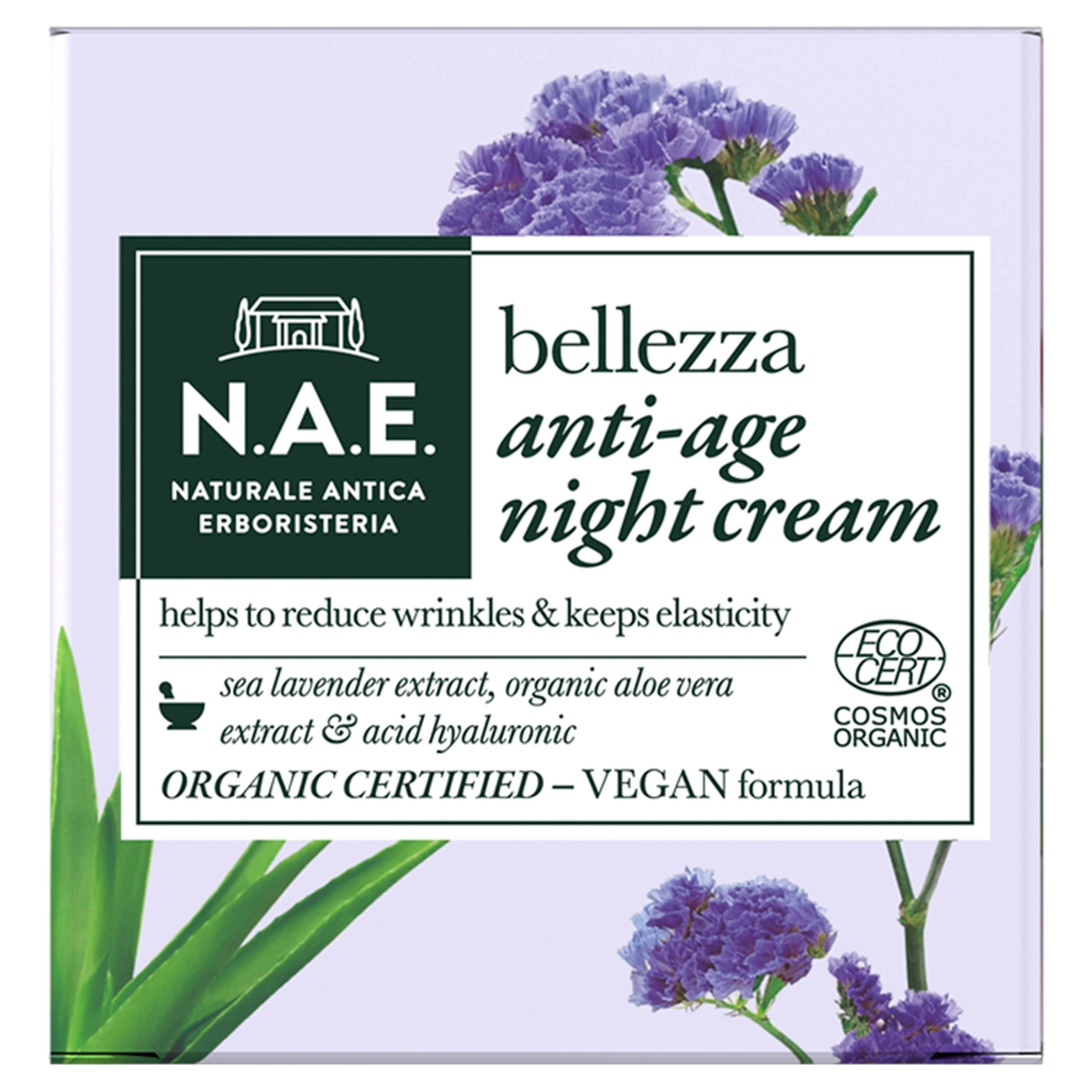 N.A.E. bio öregedés gátló éjszakai arckrém bellezza - 50 ml