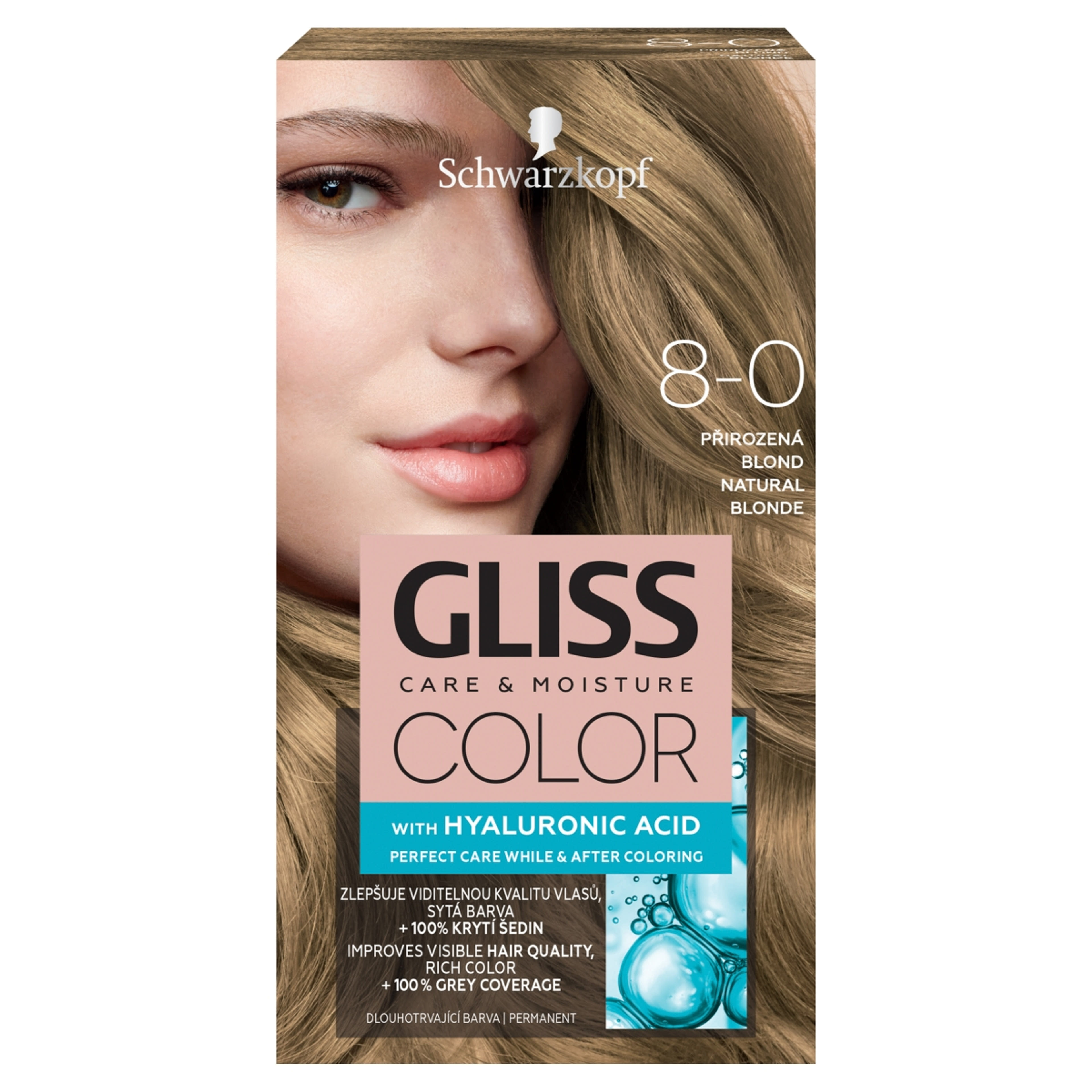 Gliss Color tartós hajfesték 8-0 Természetes szőke - 1 db