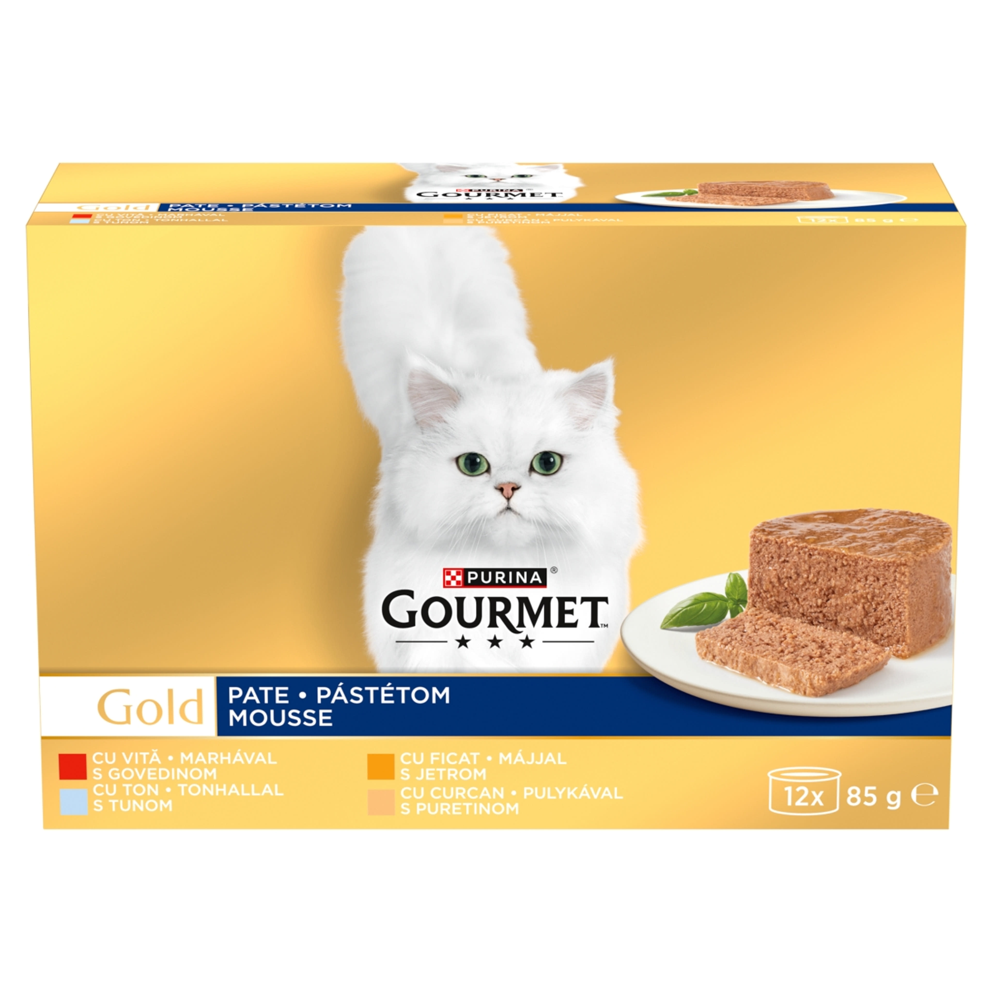 Purina Gourmet Gold pástétom nedves macskaeledel 12 x 85 g - 1020 g