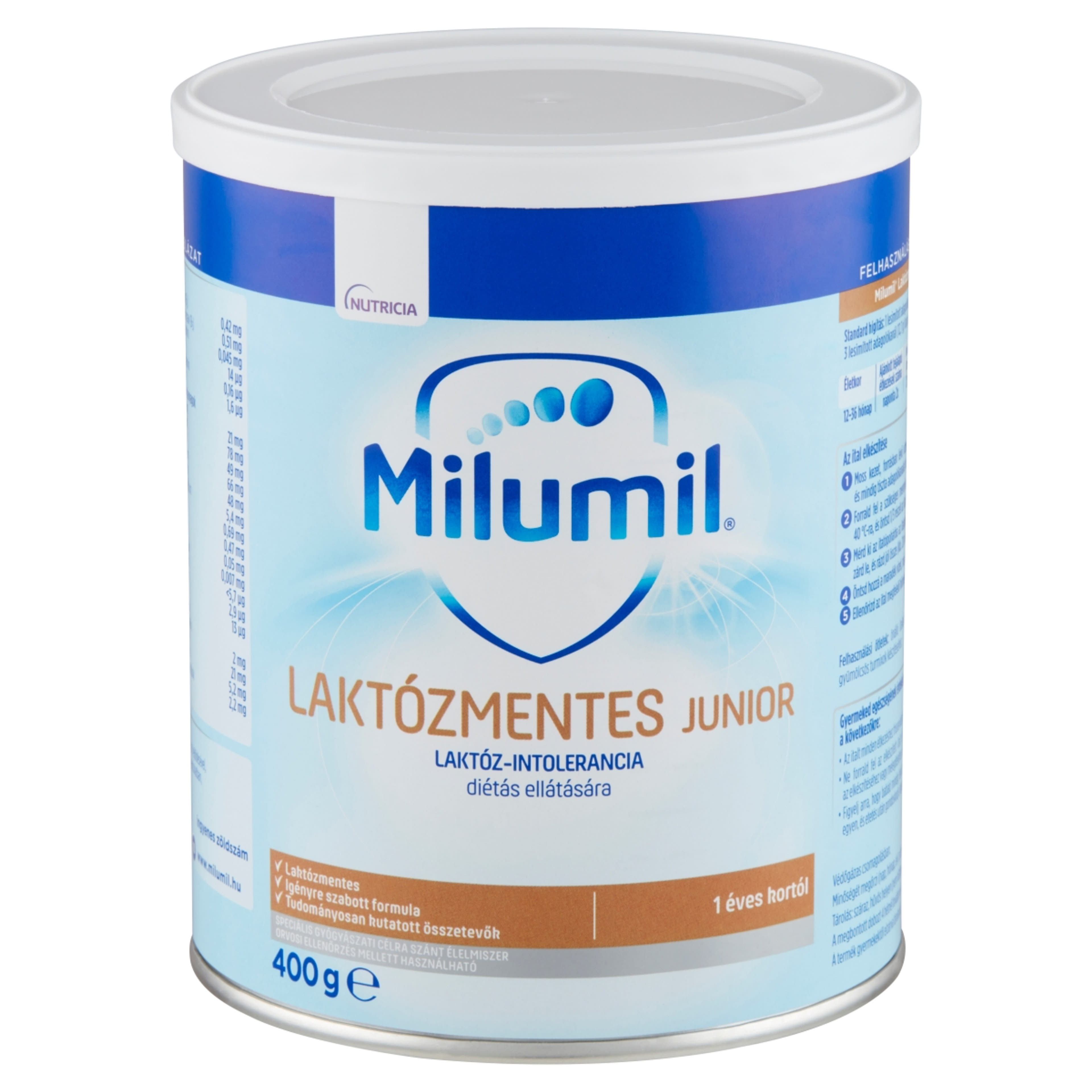 Milumil Laktózmentes Junior speciális gyógyászati célra szánt élelmiszer 1 éves kortól - 400 g-2