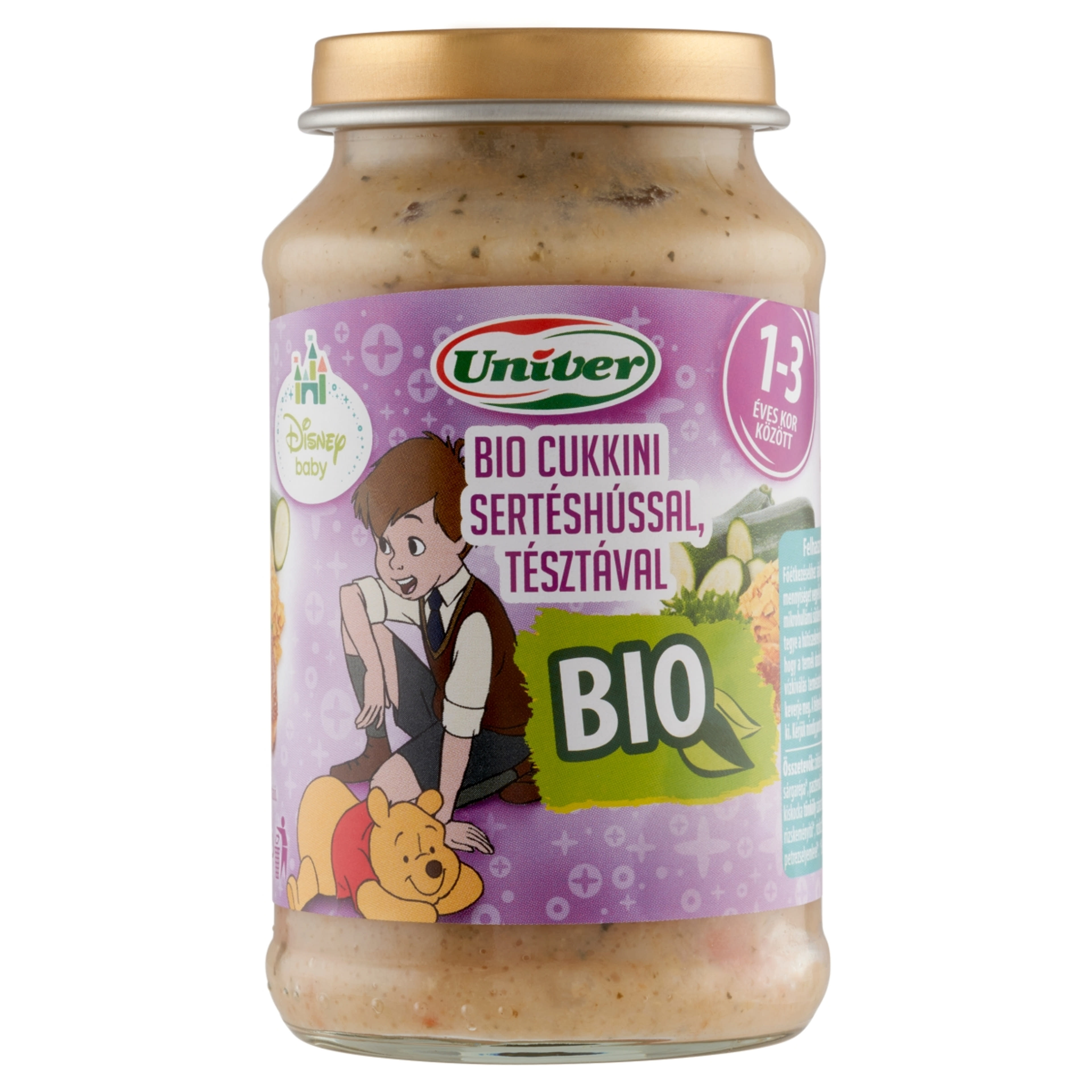 Univer bio cukkini sertéshússal tésztával bébiétel 12 hónapos kortól - 220 g