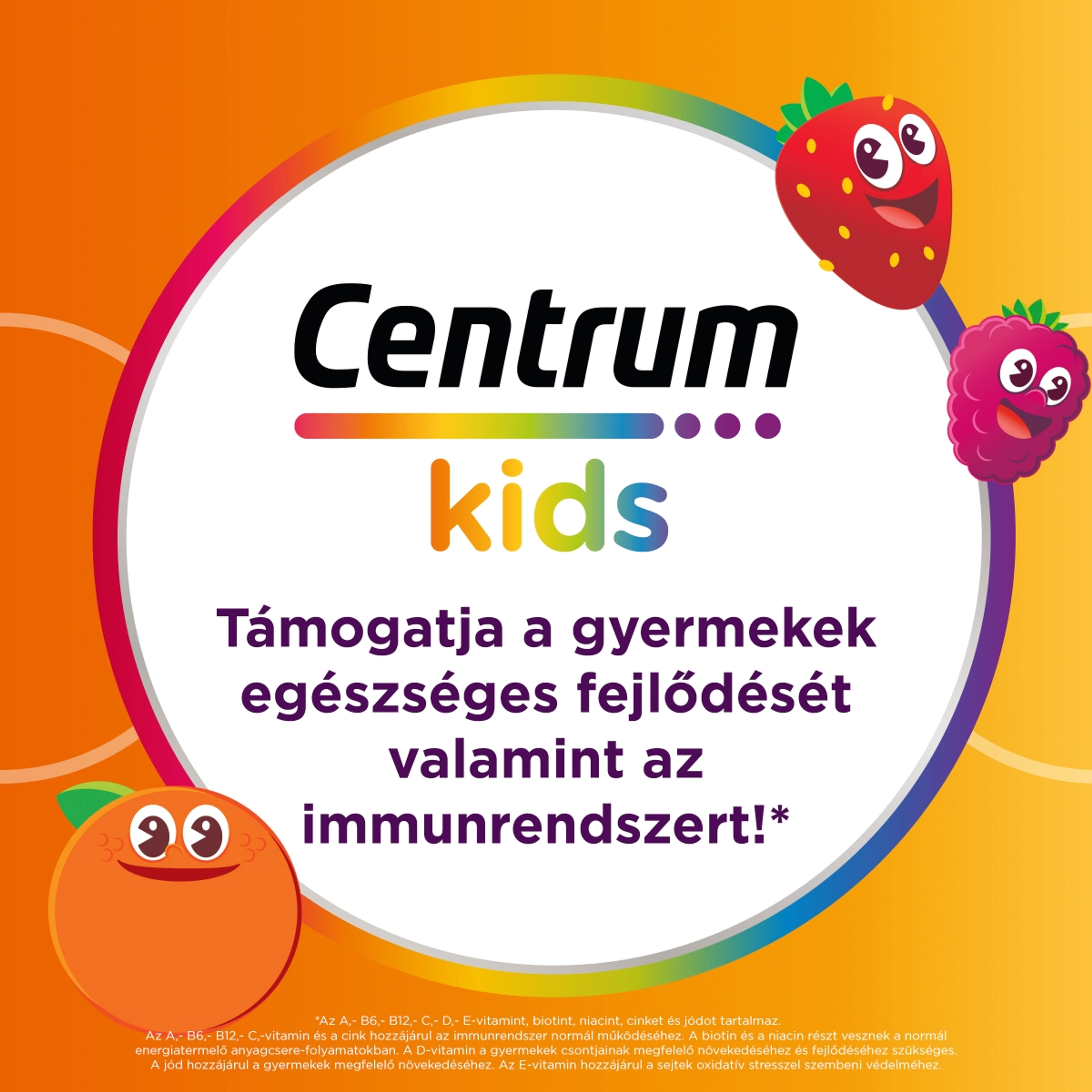 Centrum Kids Multifruit gumivitamin narancs, cseresznye és eper izesítésű - 60 db-4