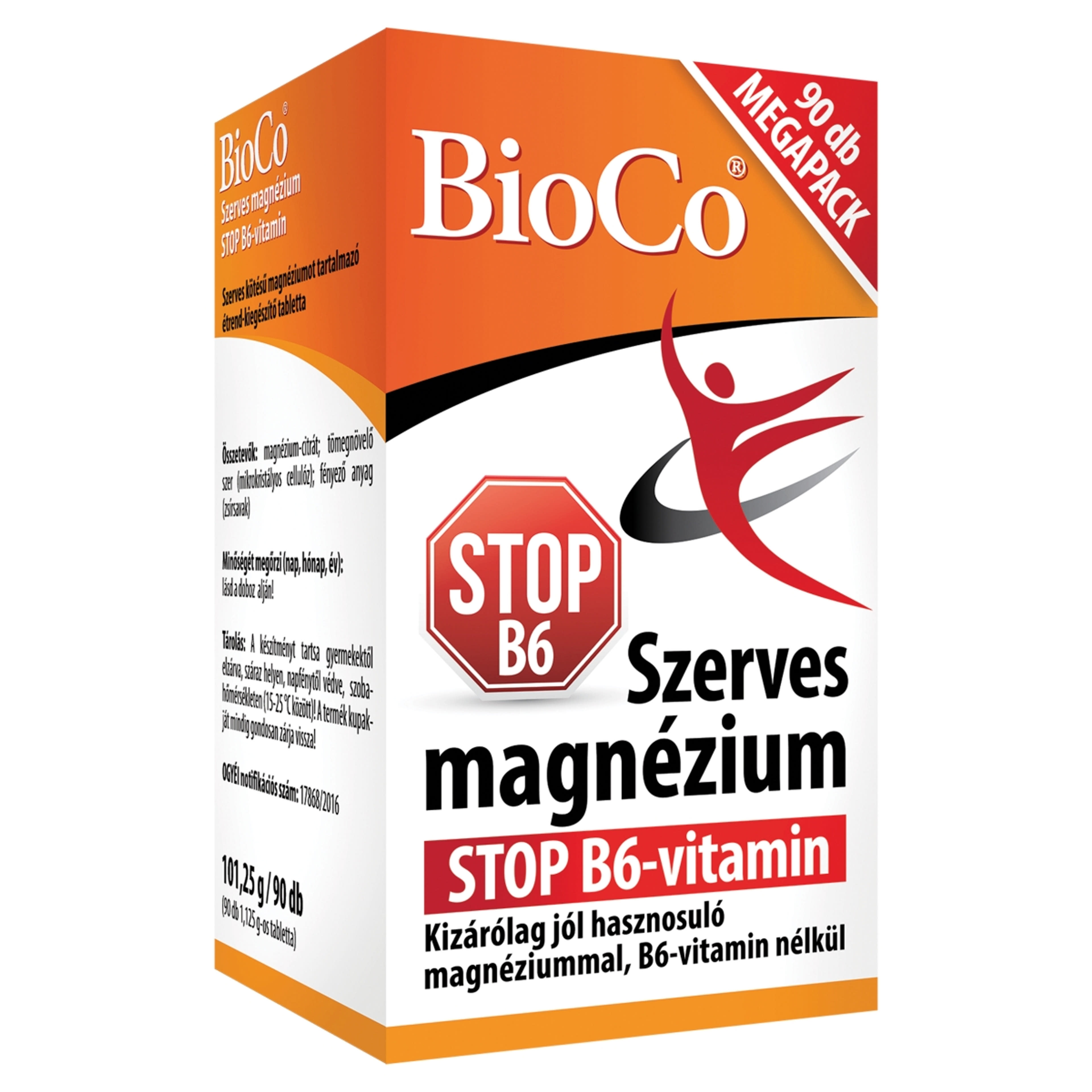 Bioco szerves magnézium stop B6 vitamin tabletta - 90 db-2