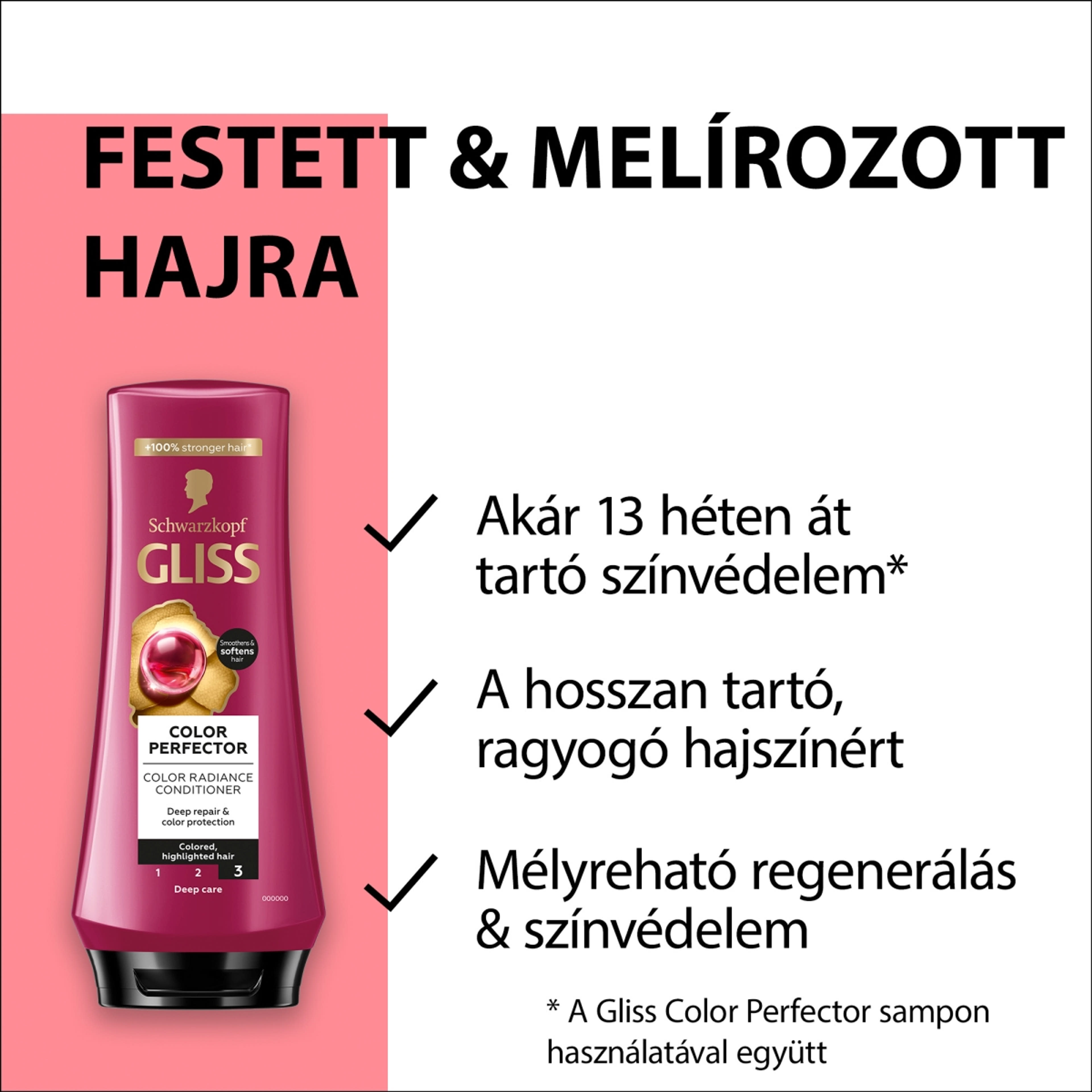 Gliss Ragyogó szín és védelem hajregeneráló balzsam - 200 ml-3