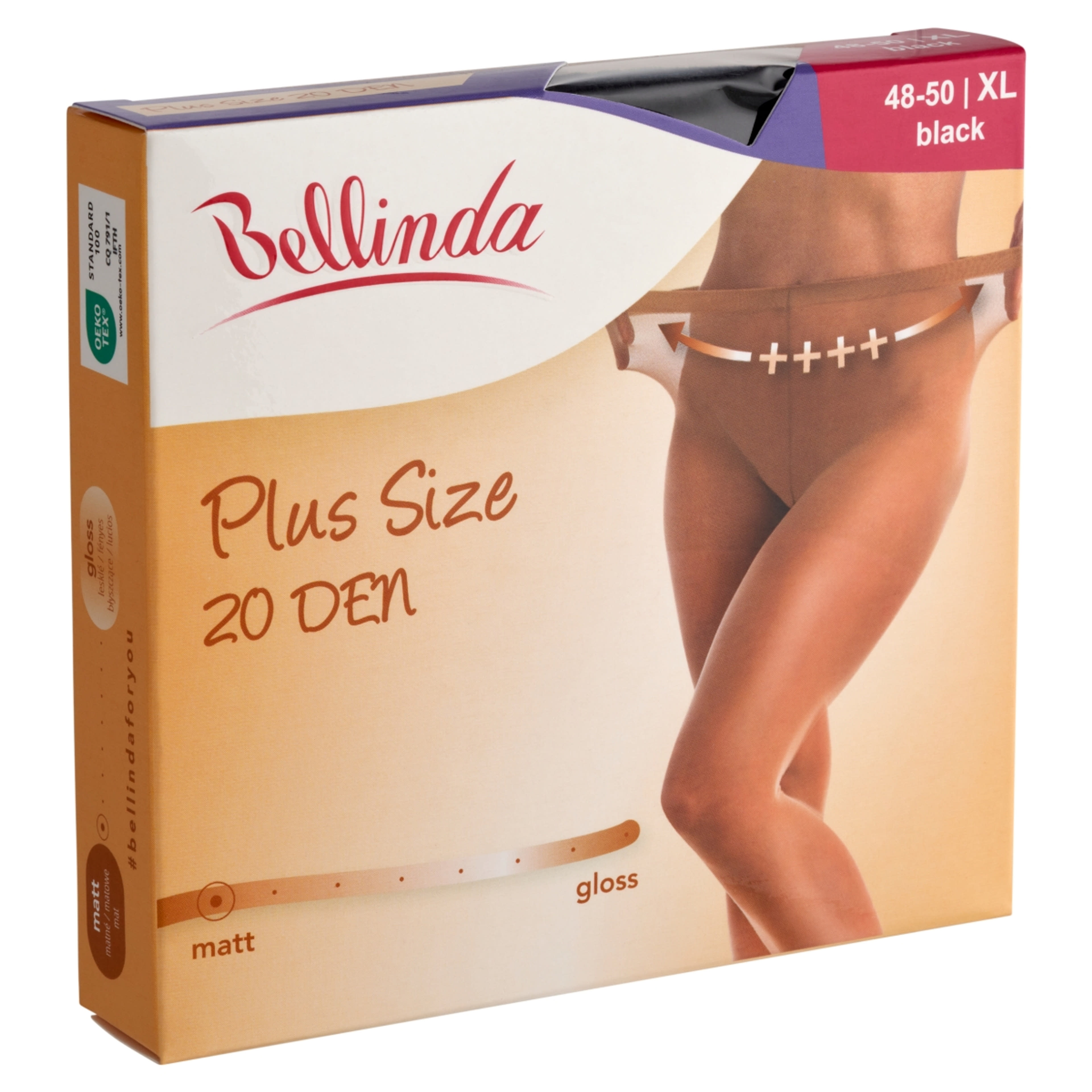 Bellinda Plus Size harisnya, fekete, XL - 1 db-2