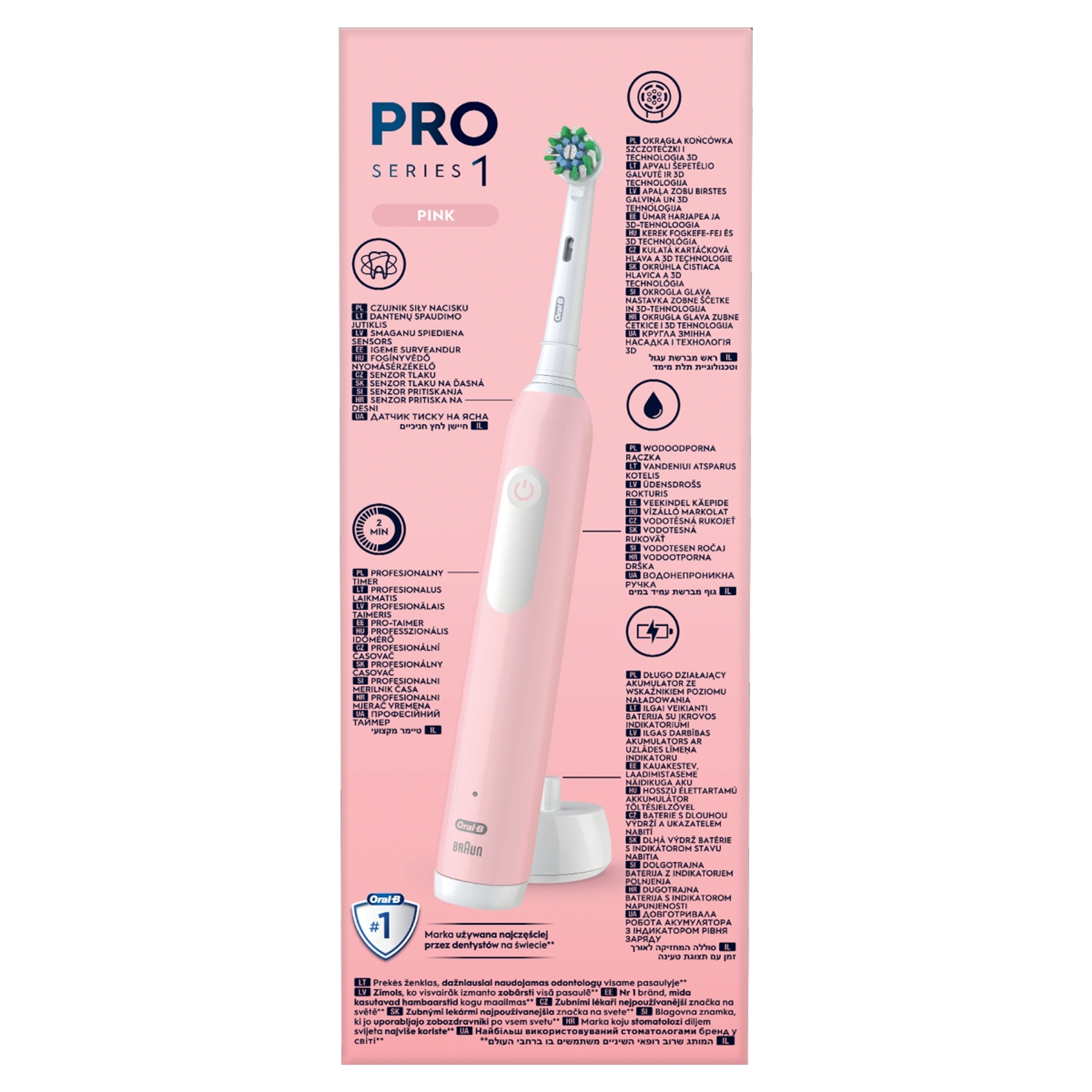 Oral-B Pro 1 900 Cross Action elektromos fogkefe /pink - 1 db-5