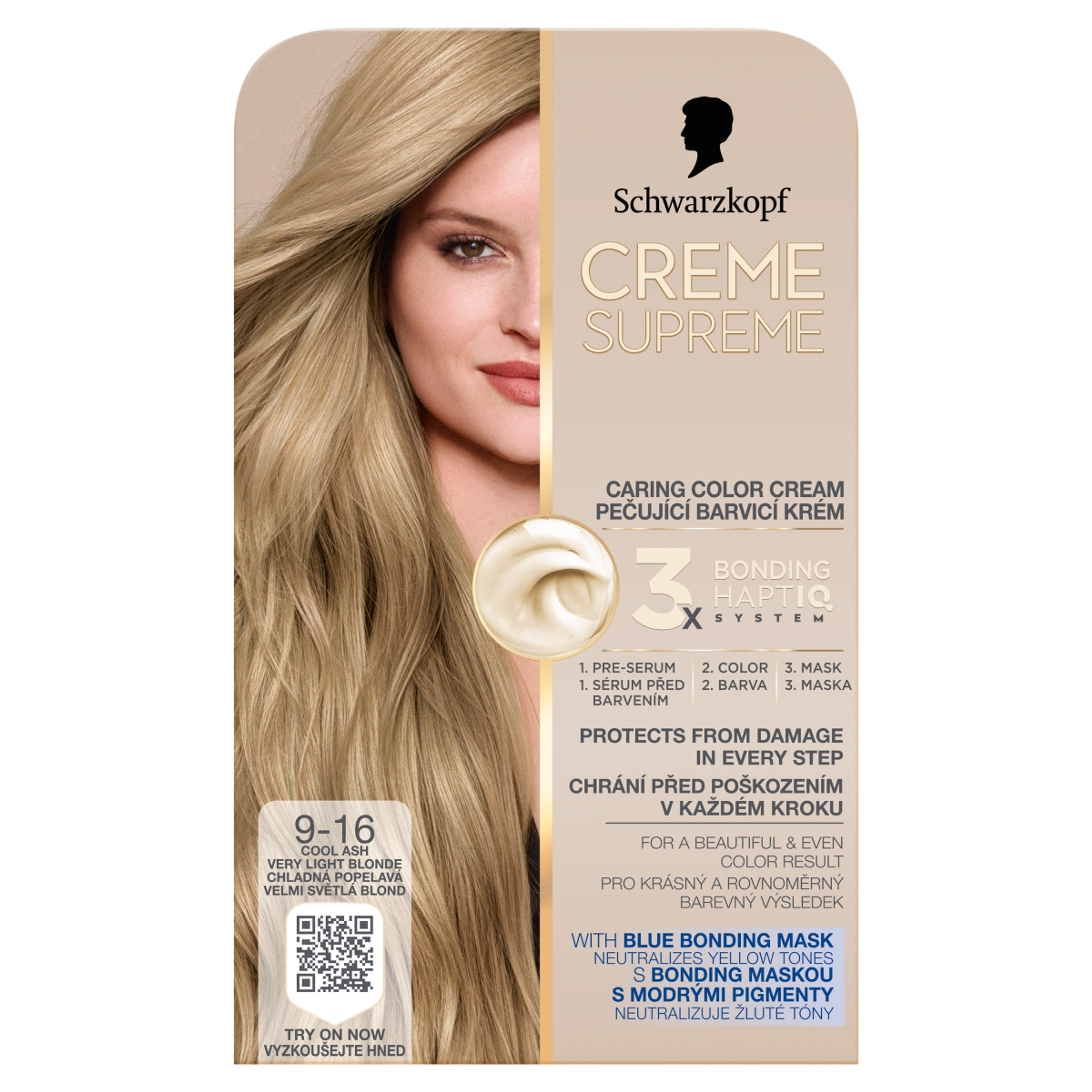 Schwarzkopf Creme Supreme tartós hajfesték /9-16 Hűvös hamvas nagyon világosszőke - 1 db