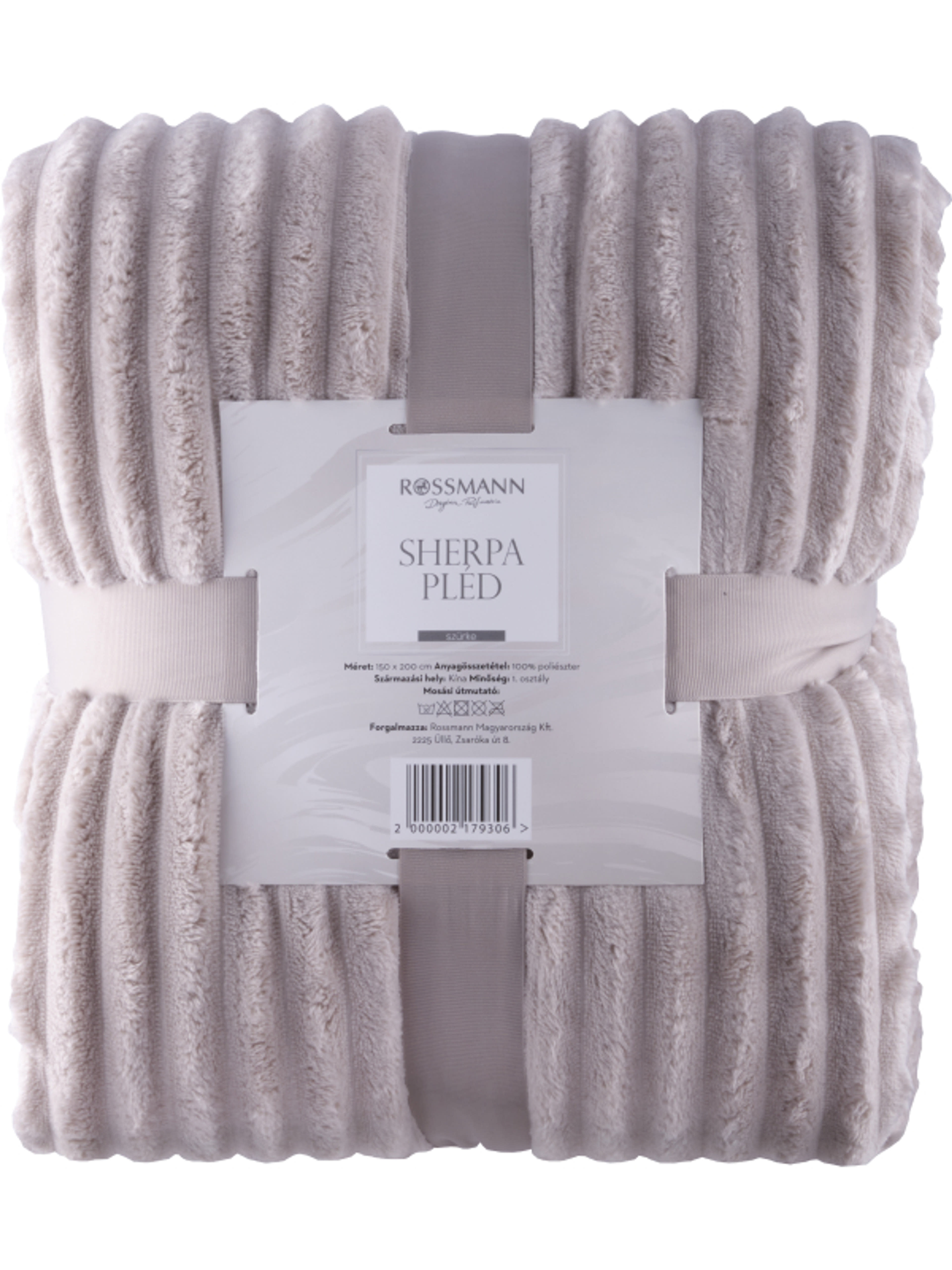 Sherpa pléd, szürke 150*200 cm - 1 db