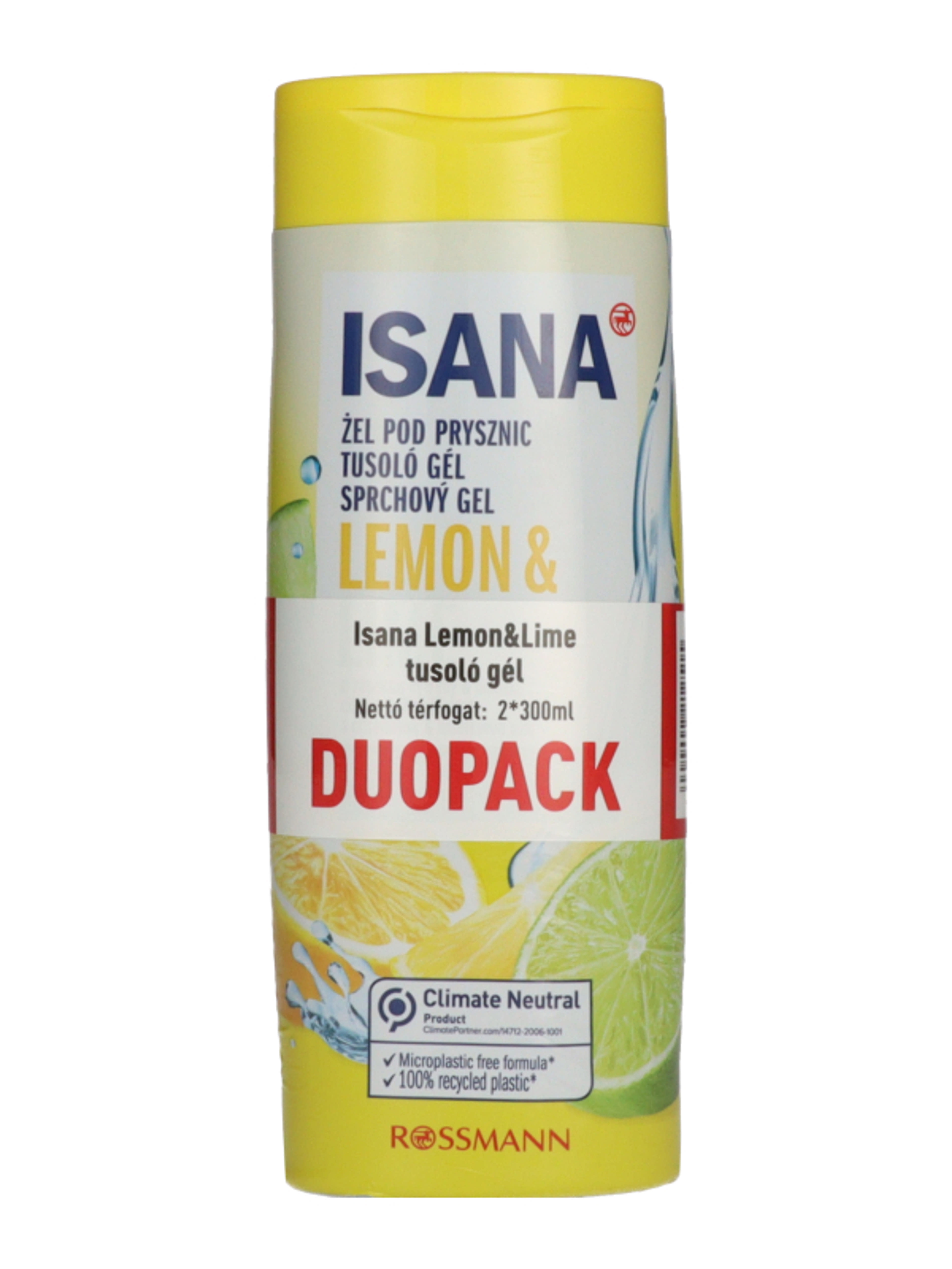 Isana Lemon&Lime tusfürdő duopack 2x300 ml - 600 ml