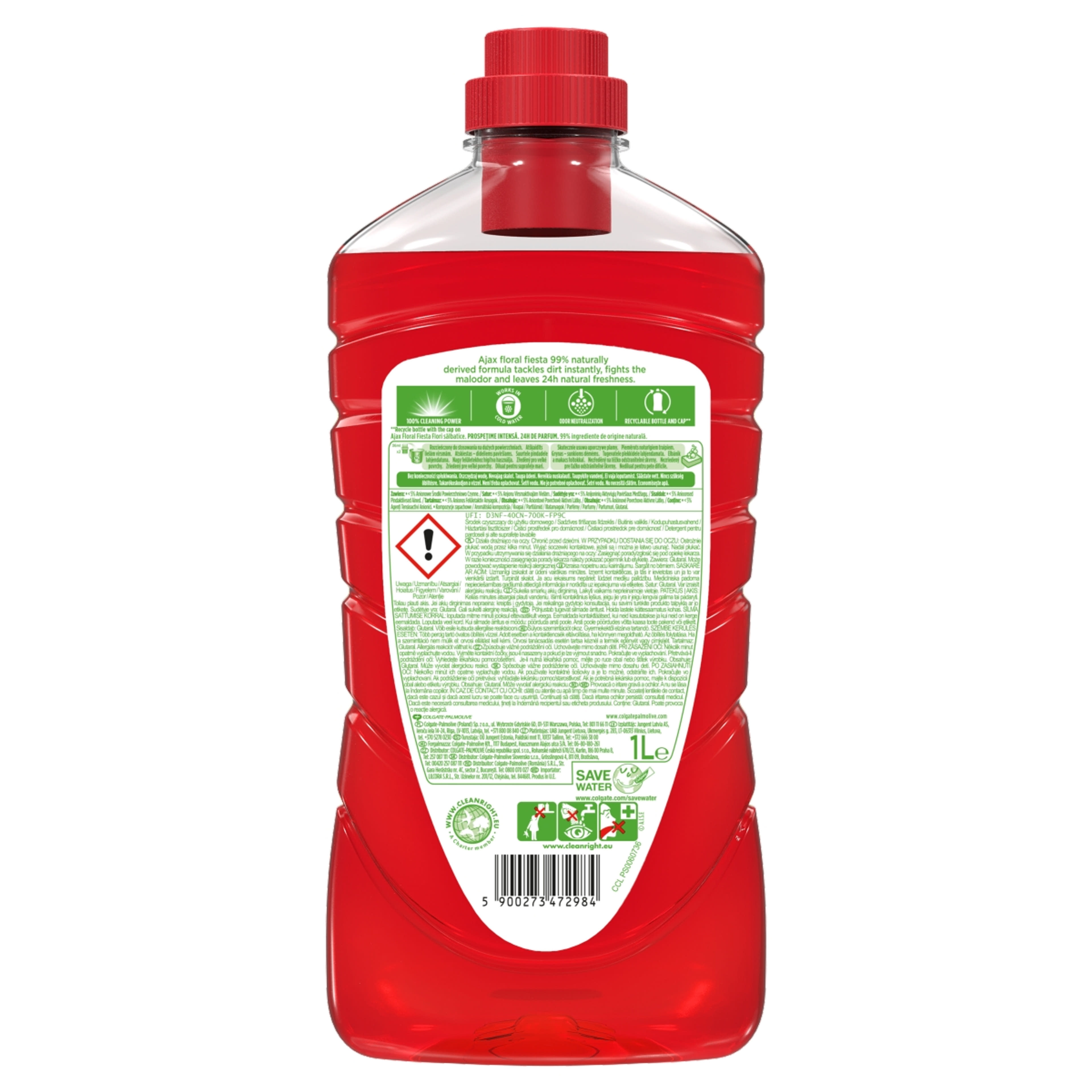 Ajax Floral Fiesta Red Flowers Általános Tisztítószer - 1000 ml-2
