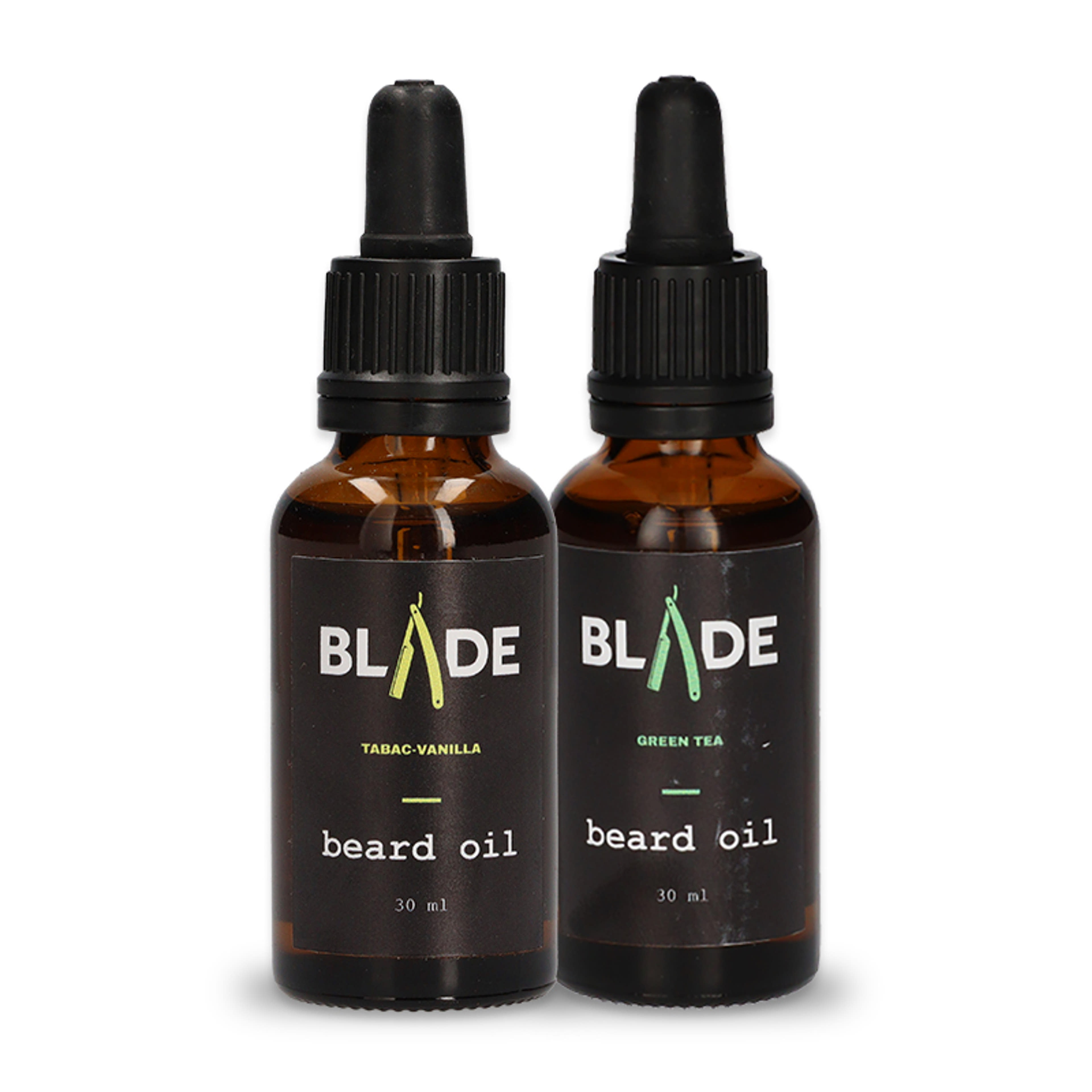 Blade szakállolaj csomag dohány-vanília és zöld tea illattal