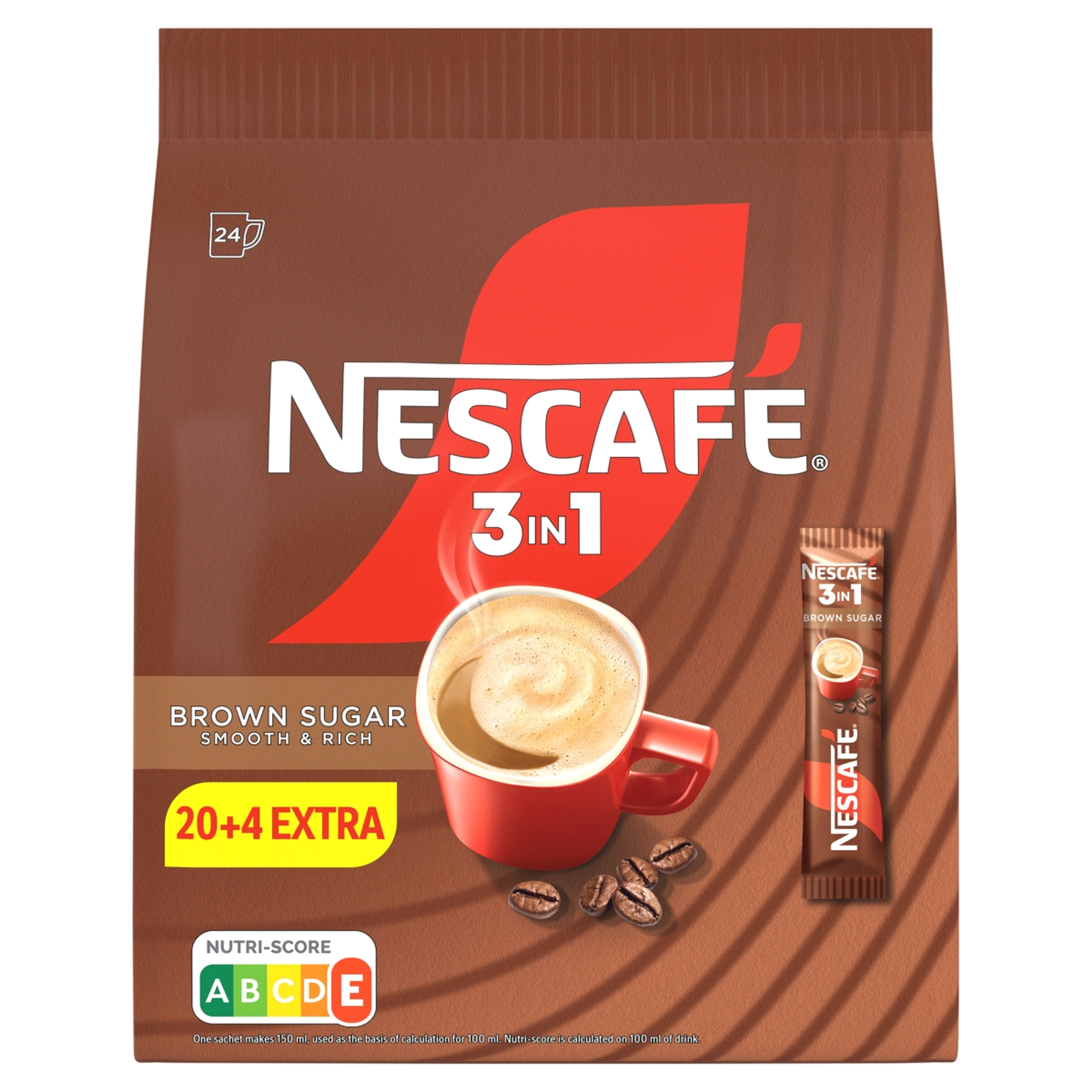 Nescafé  3in1 barna cukros kávéspecialitás 24 db - 17 g