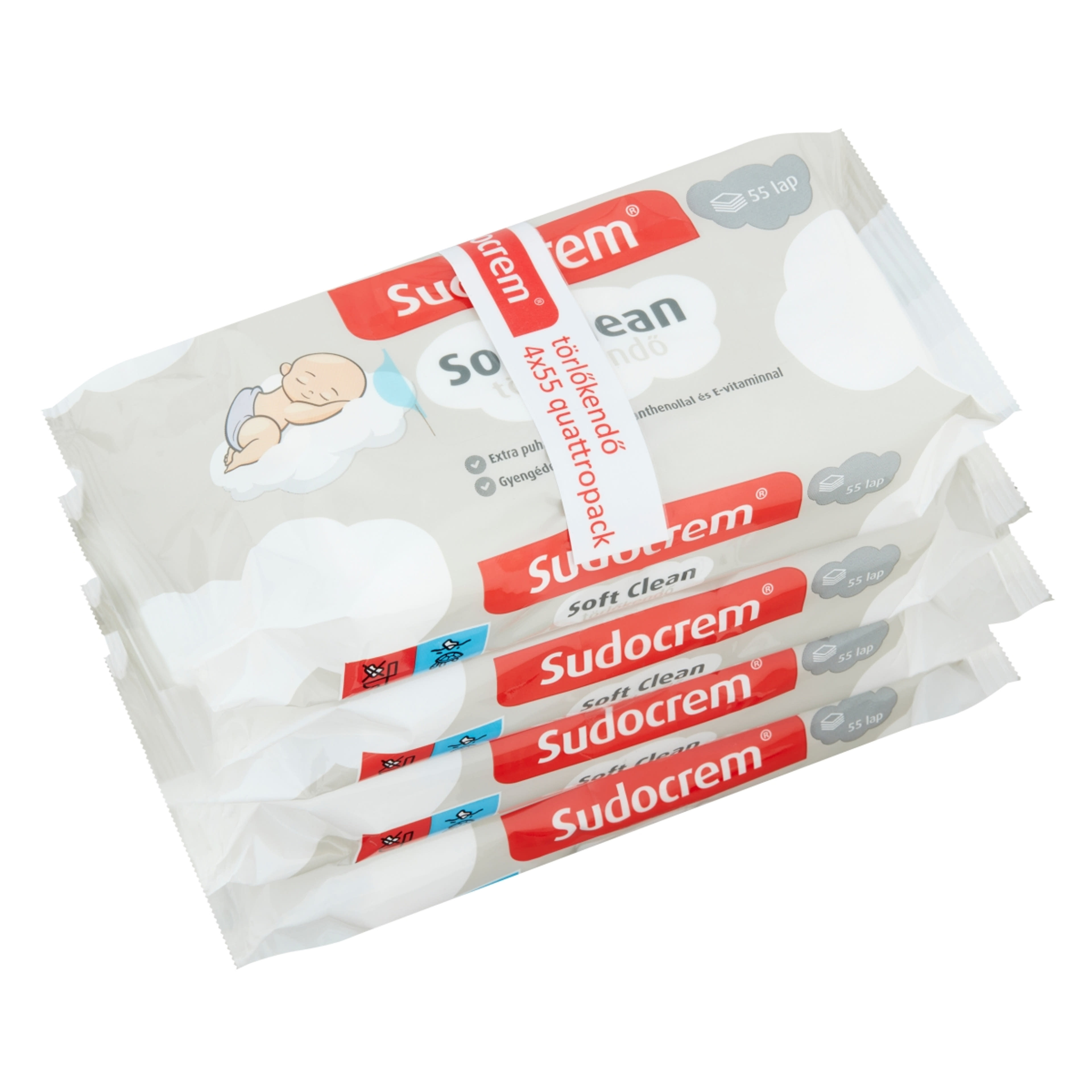Sudocrem Soft Clean Törlőkendő (4x55 db) - 220 db-2