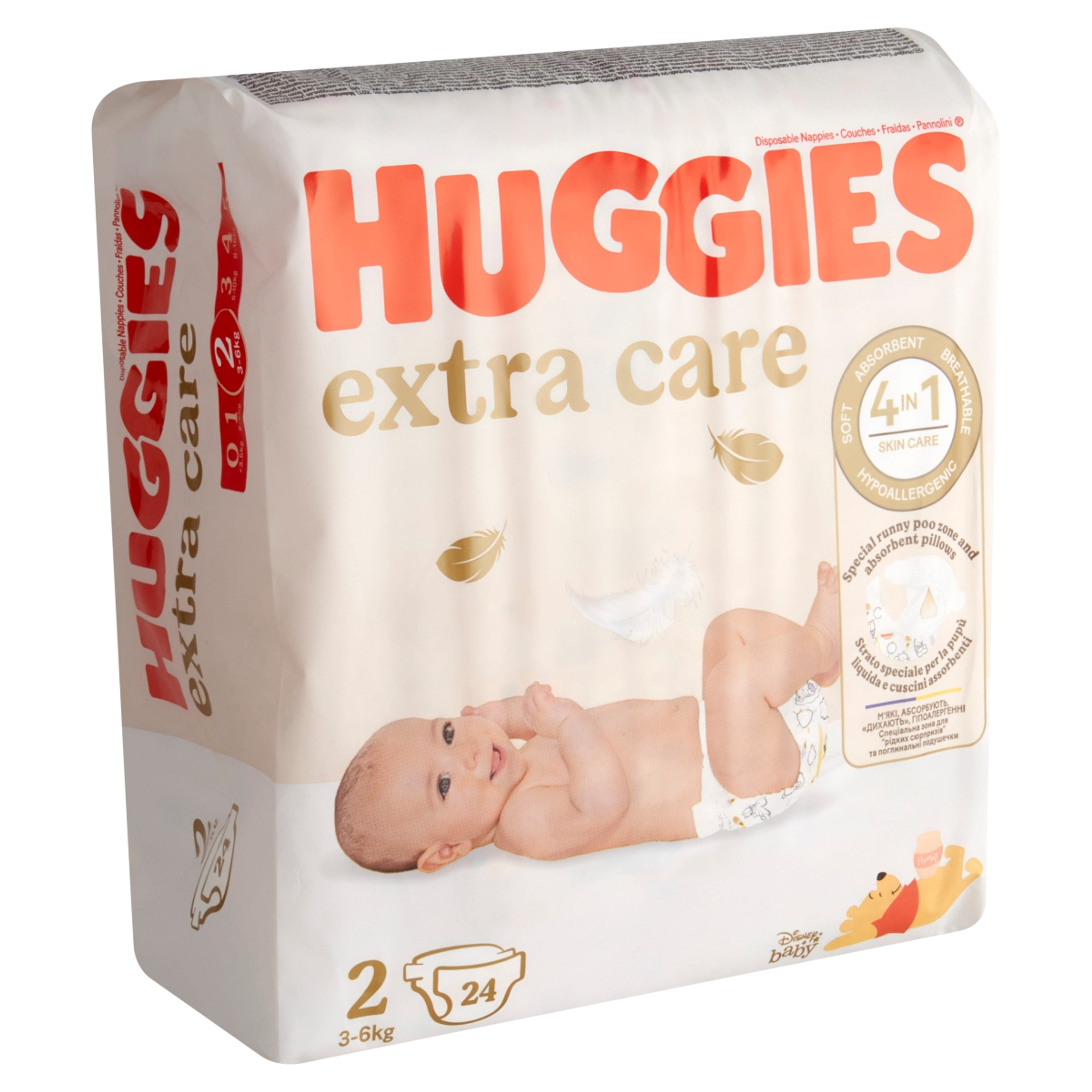 Huggies Extra Care 2 újszülött nadrágpelenka 4-6 kg - 25 db-2
