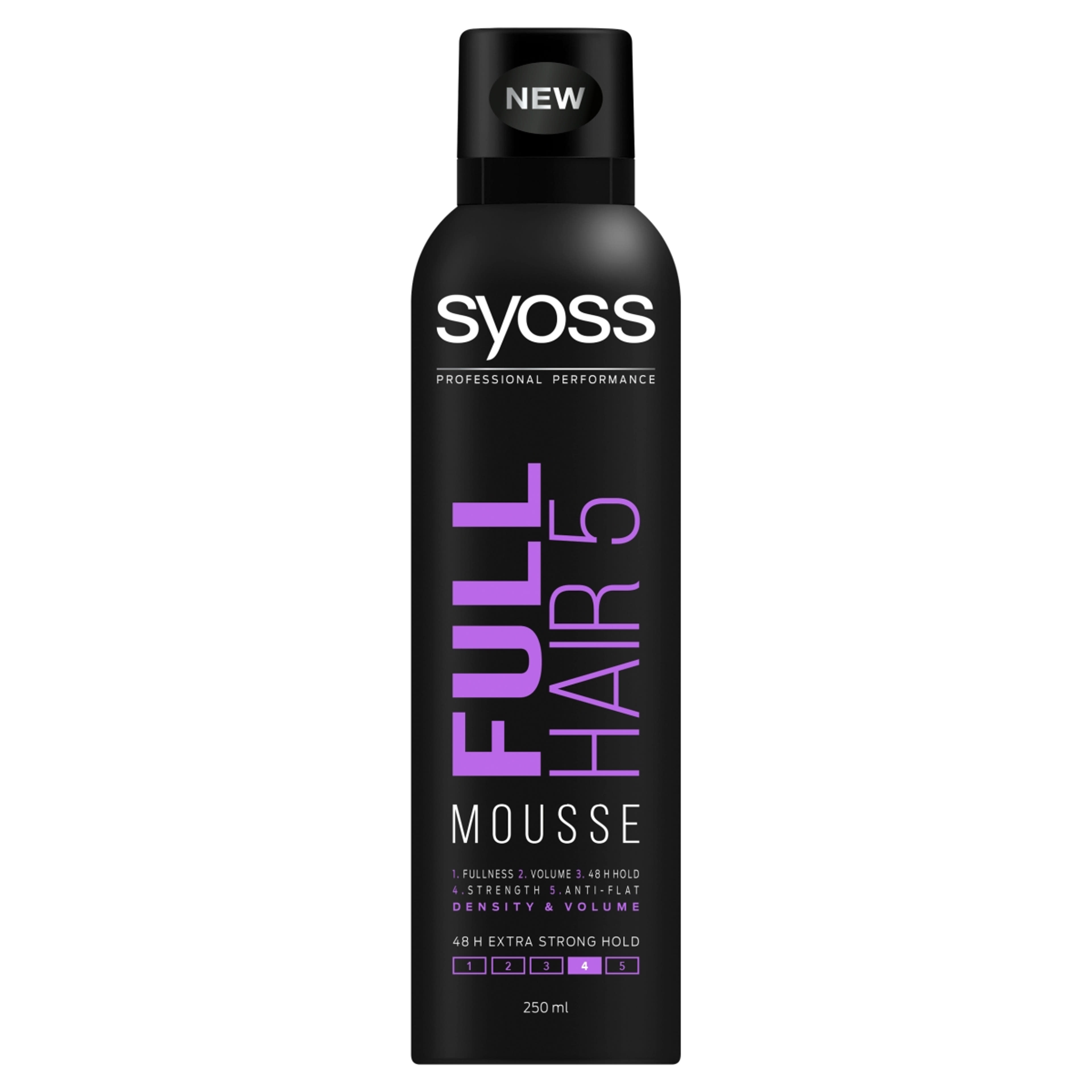Syoss Full Hair 5 Teltség & Dúsítás hajrögzítőhab - 250 ml-1