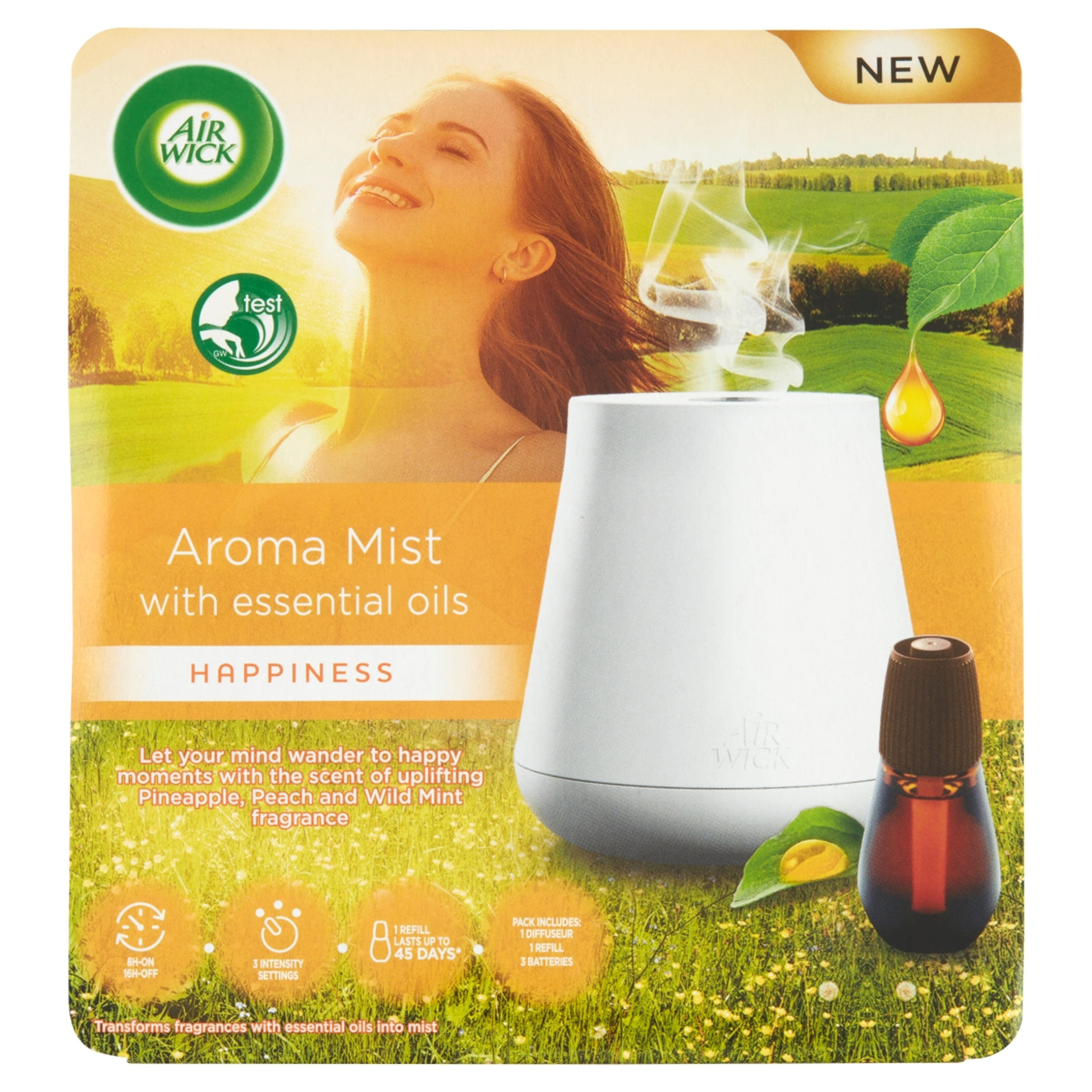 Air Wick Aroma Mist Boldog Pillanatok aroma diffúzor készülék és utántöltő - 20 ml