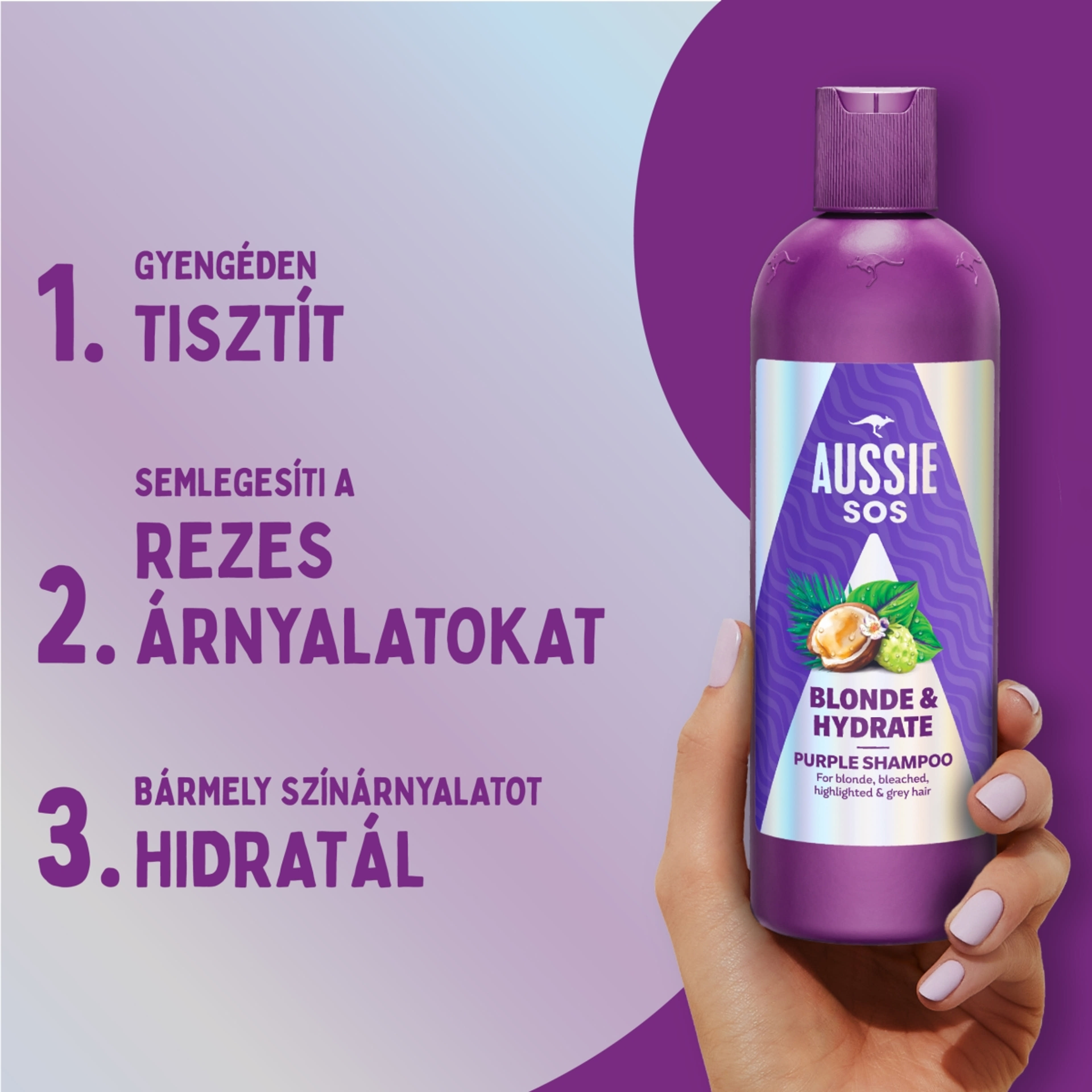 Aussie SOS Blonde & Hydrate hamvasító sampon - 300 ml-3