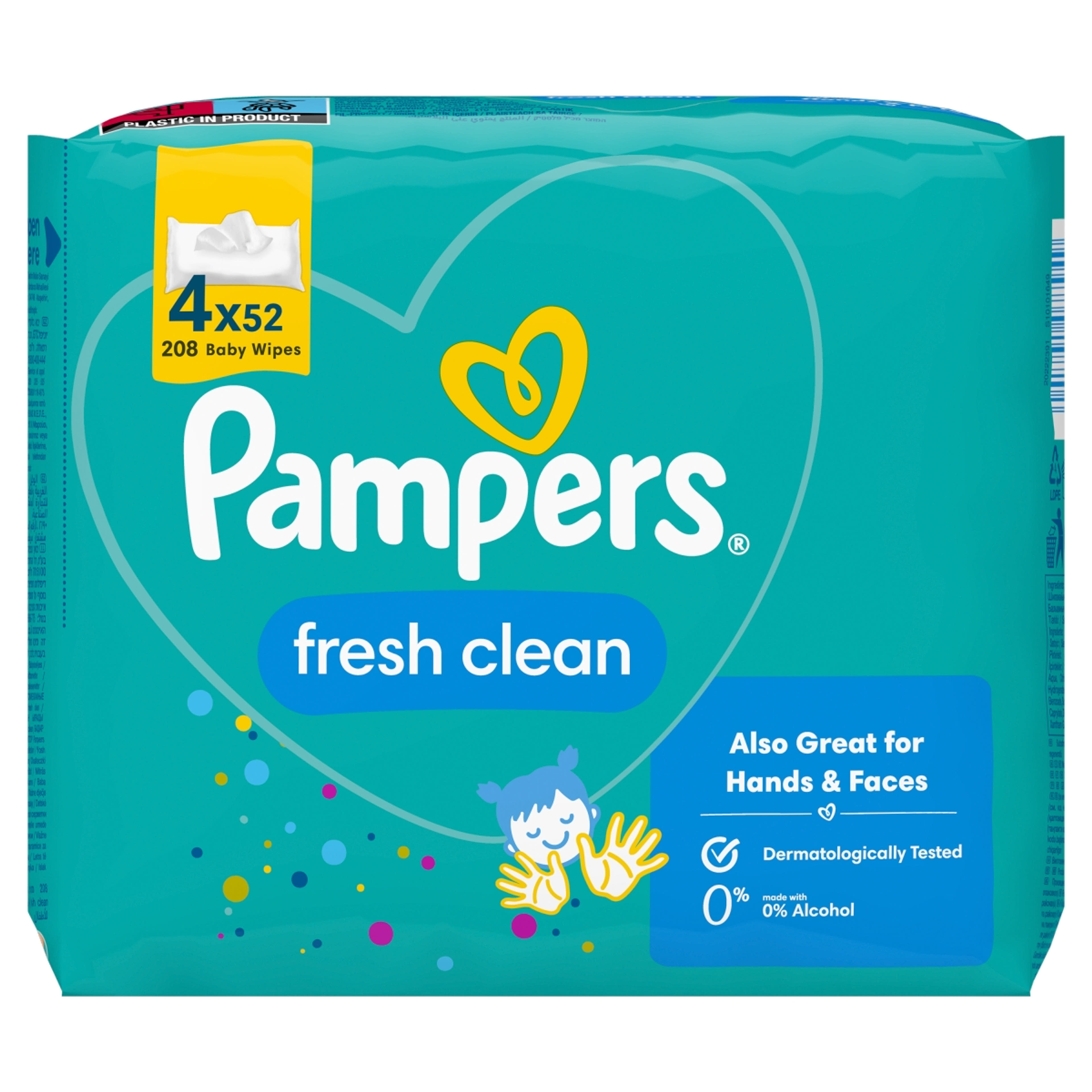Pampers fresh clean törlőkendő (4x52) - 208 db