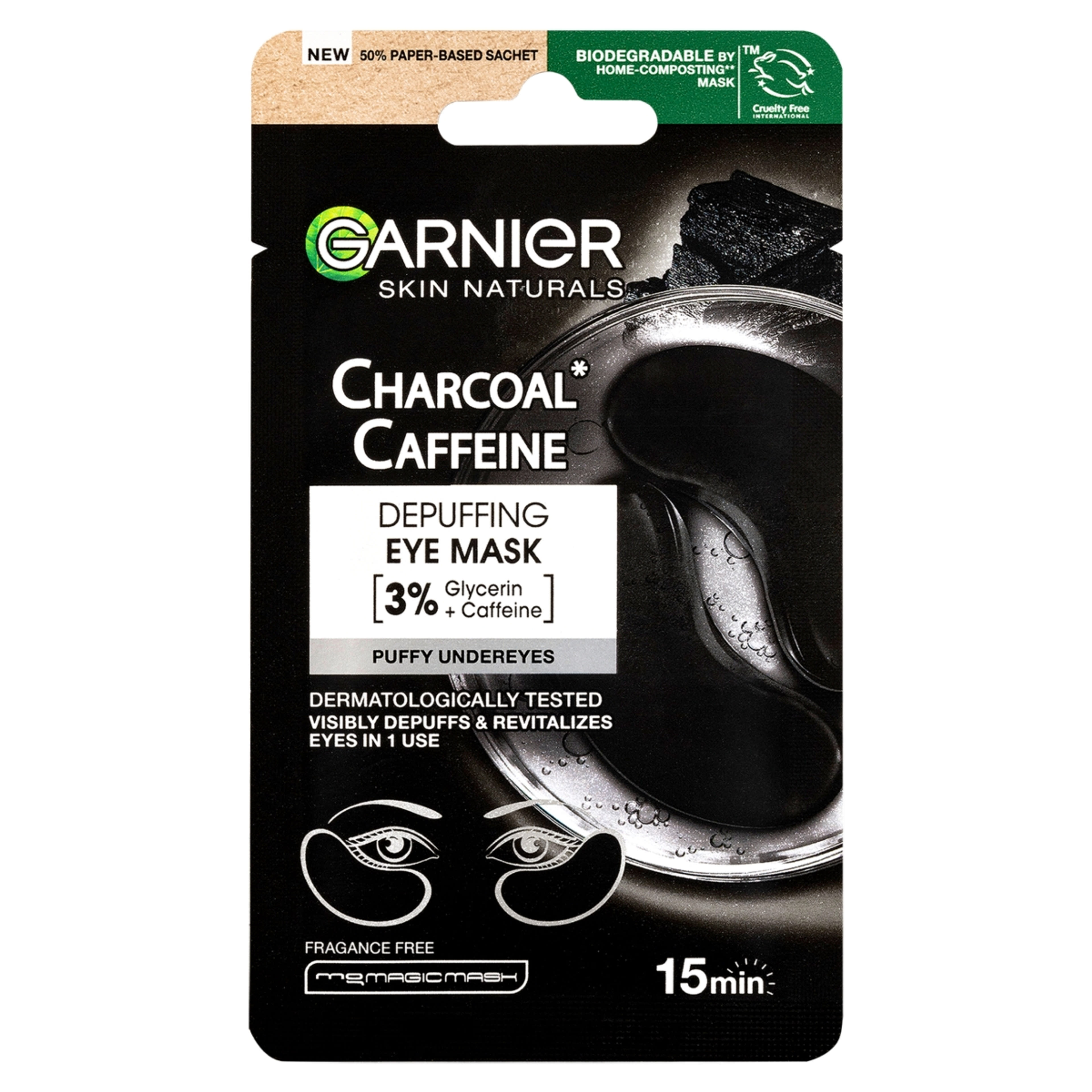 Garnier Charcoal&Caffeine Eye Tiusse maszk - 5 ml