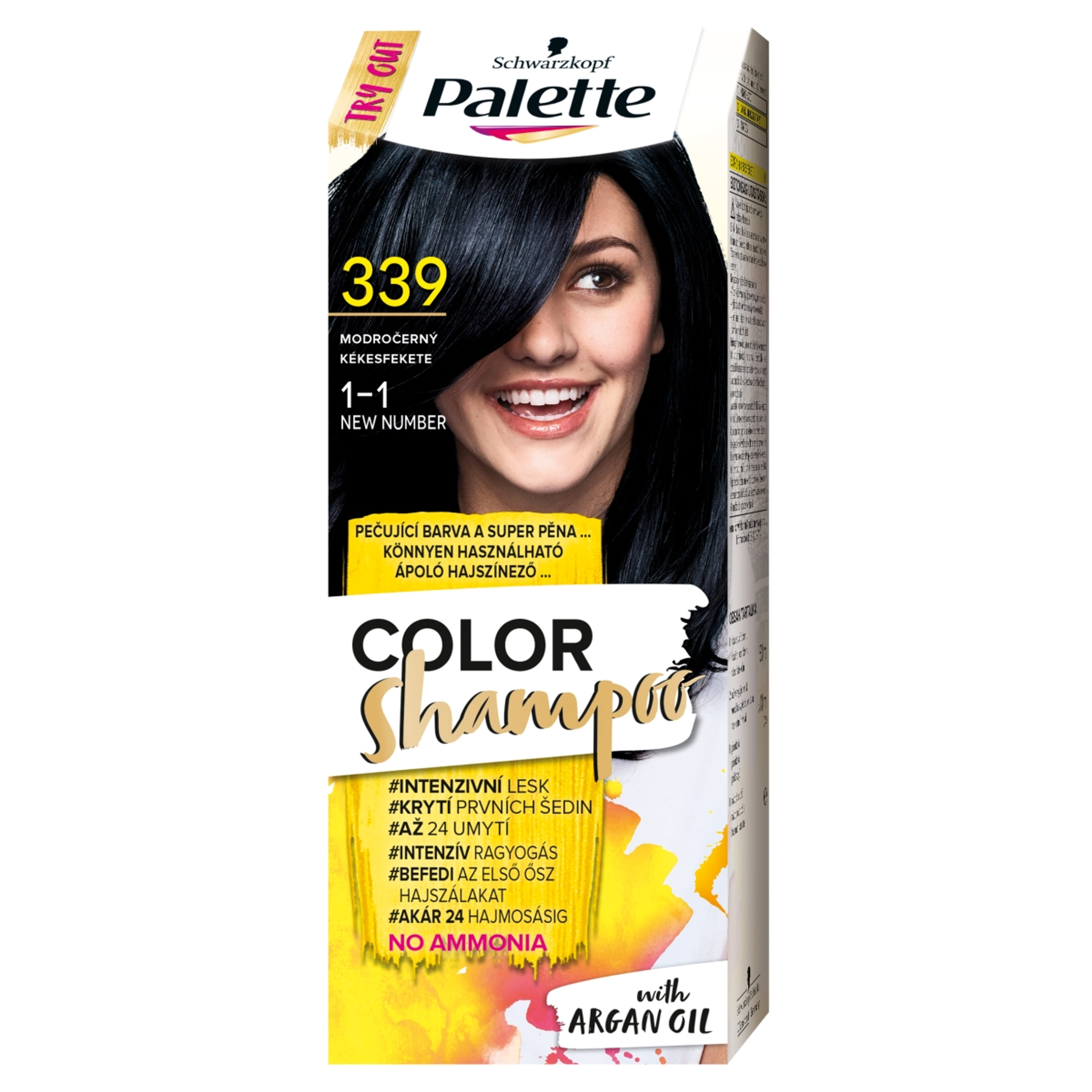 Schwarzkopf Palette Color Shampoo hajfesték 339 kékesfekete - 1 db-1