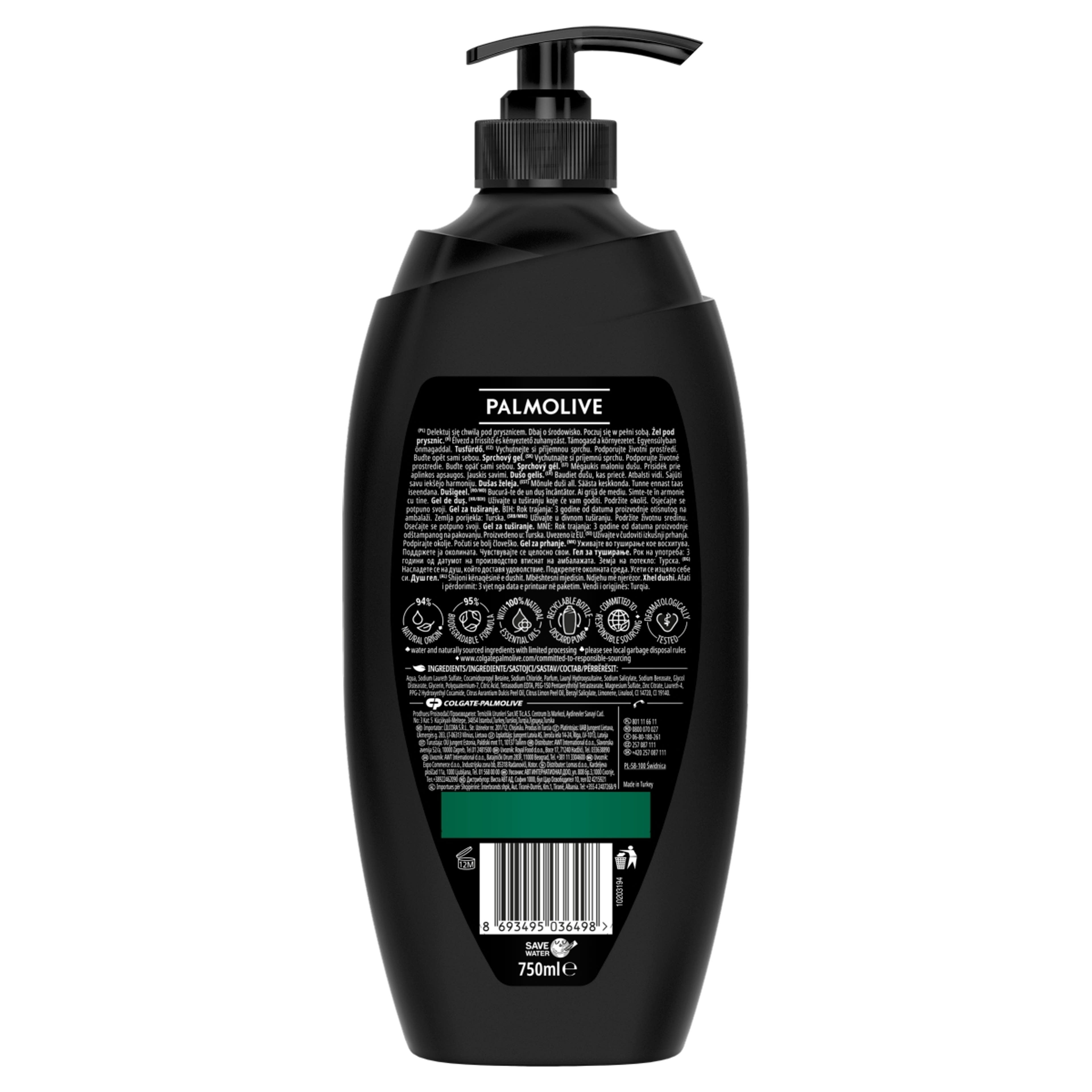 Palmolive Men Energising 3in1 férfi pumpás tusfürdő - 750 ml-2