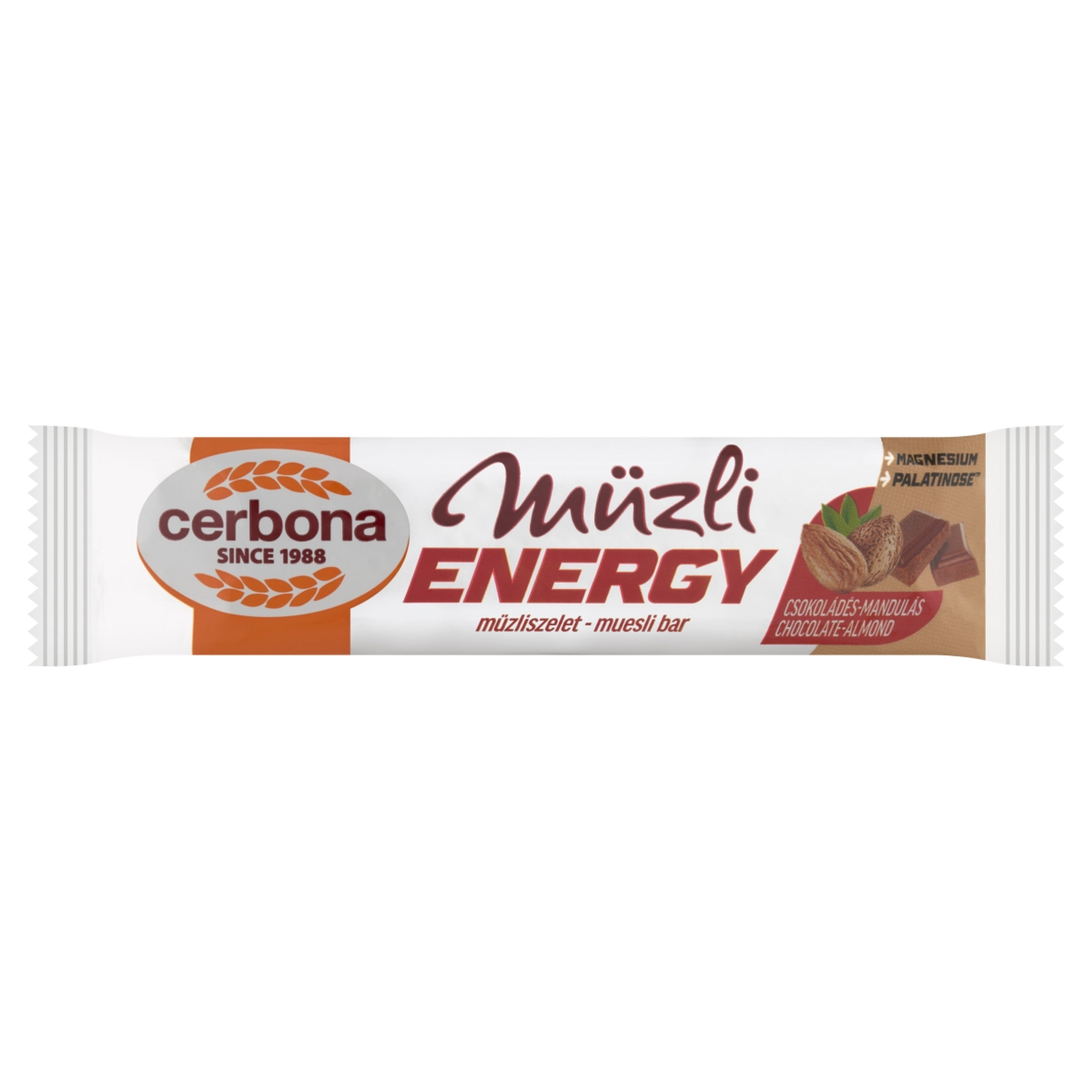 Cerbona Sport Energy csokoládés-mandulás müzliszelet - 35 g