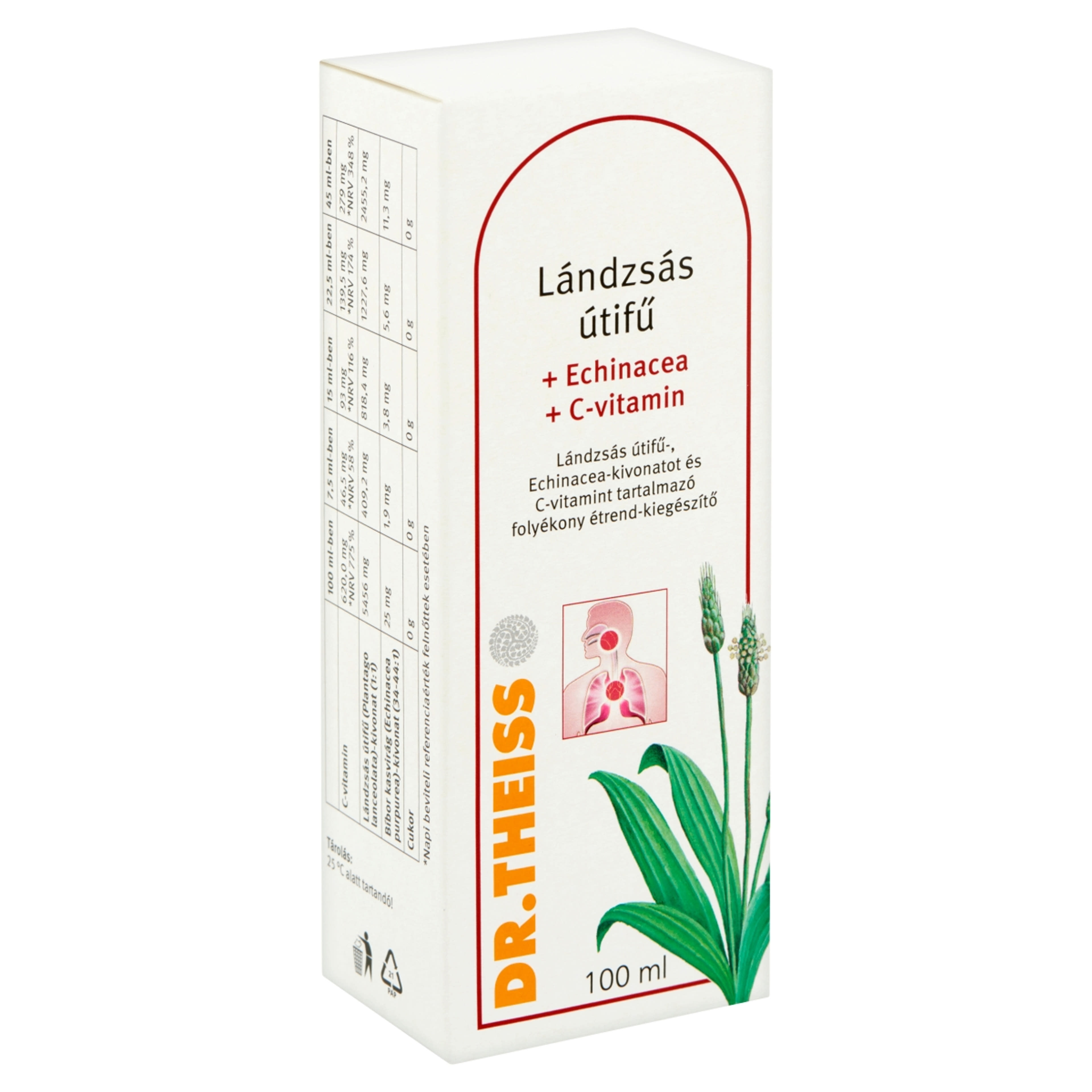 Dr.Theiss Lándzsás Útifű+ Echinacea+ C-Vitamin Folyékony Étrendkiegészítő - 100 ml-4