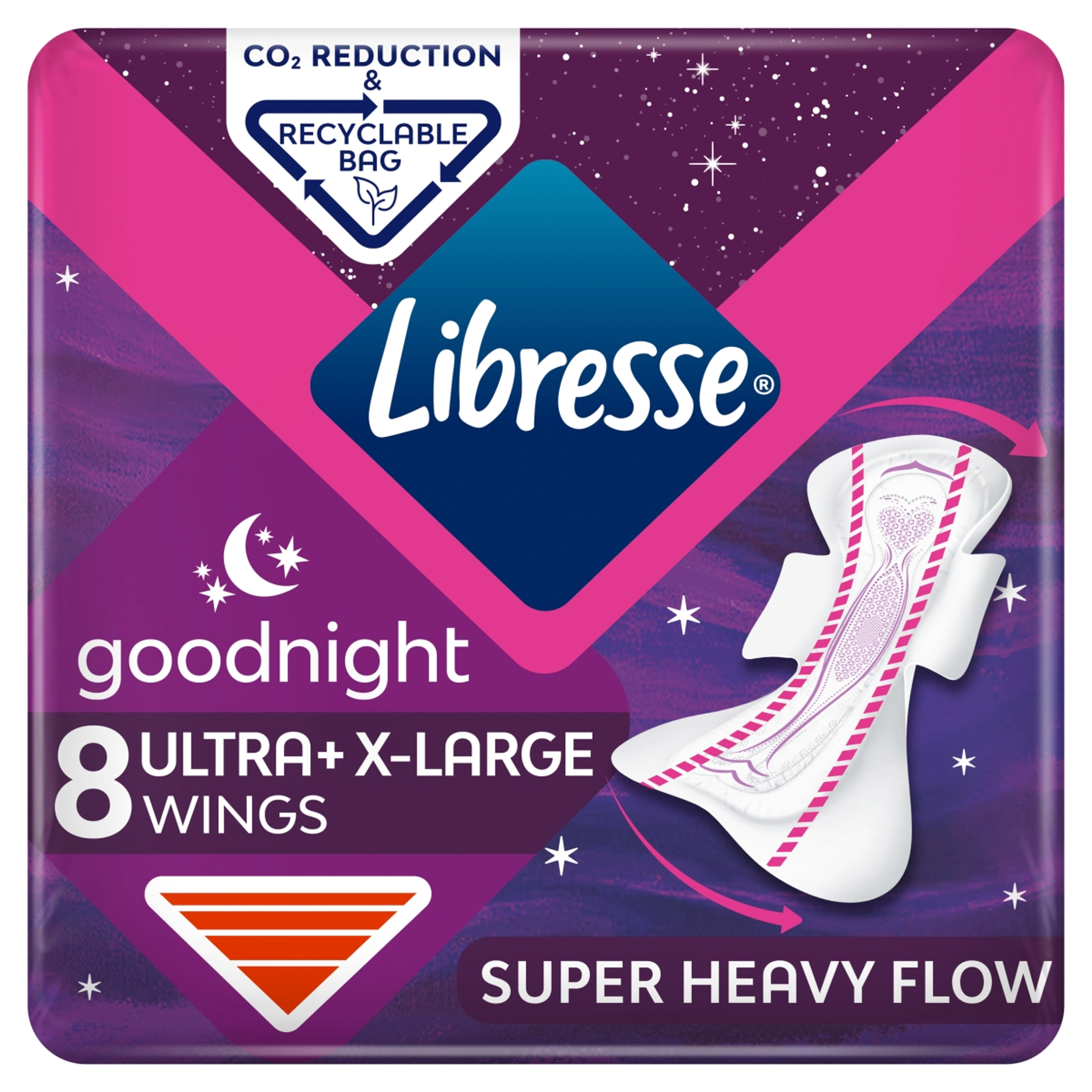 Libresse egészségügyi betét ultra night extra wing - 8 db-3