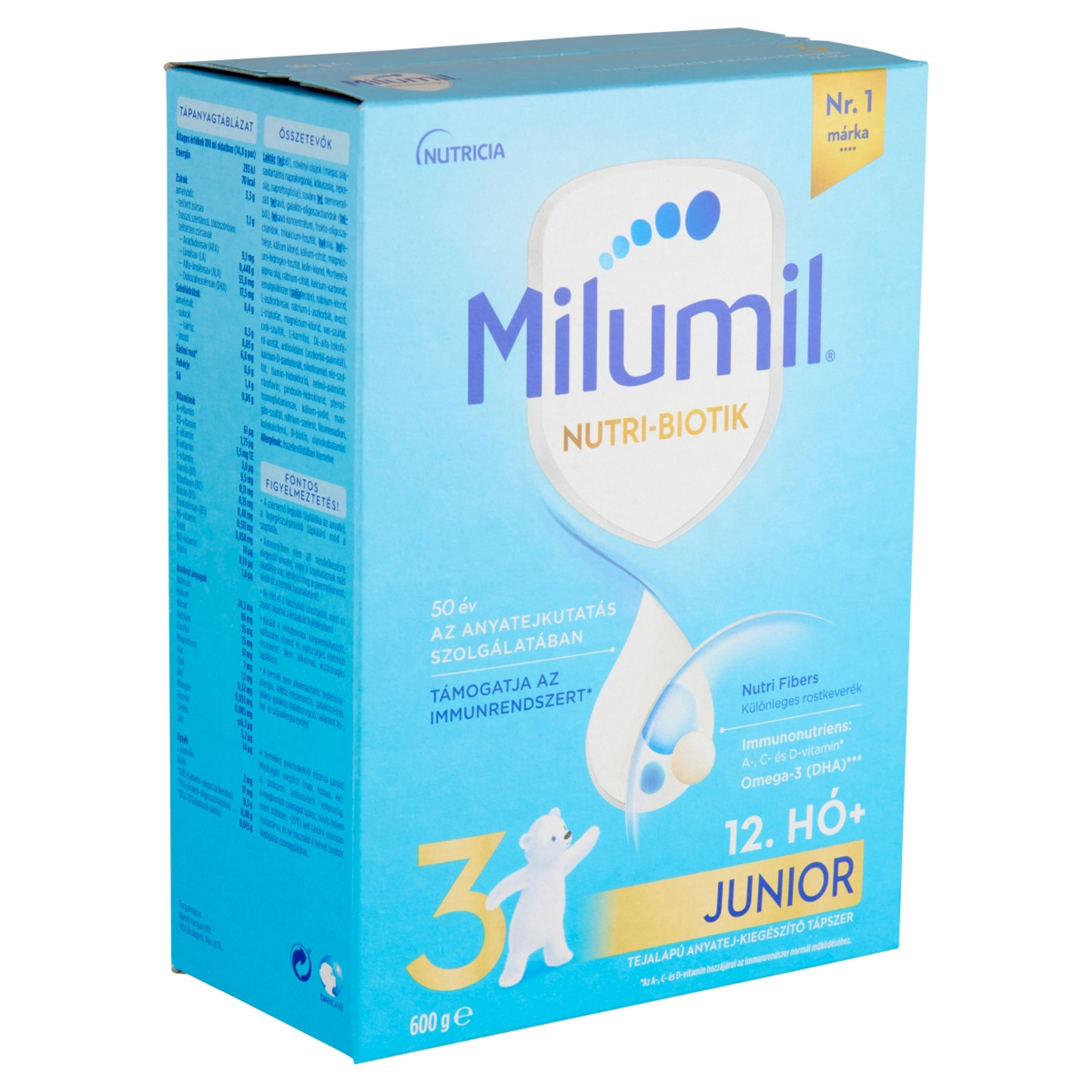 Milumil 3 Junior anyatej-kiegészítő tápszer 12. hónapos kortól - 600 g-2