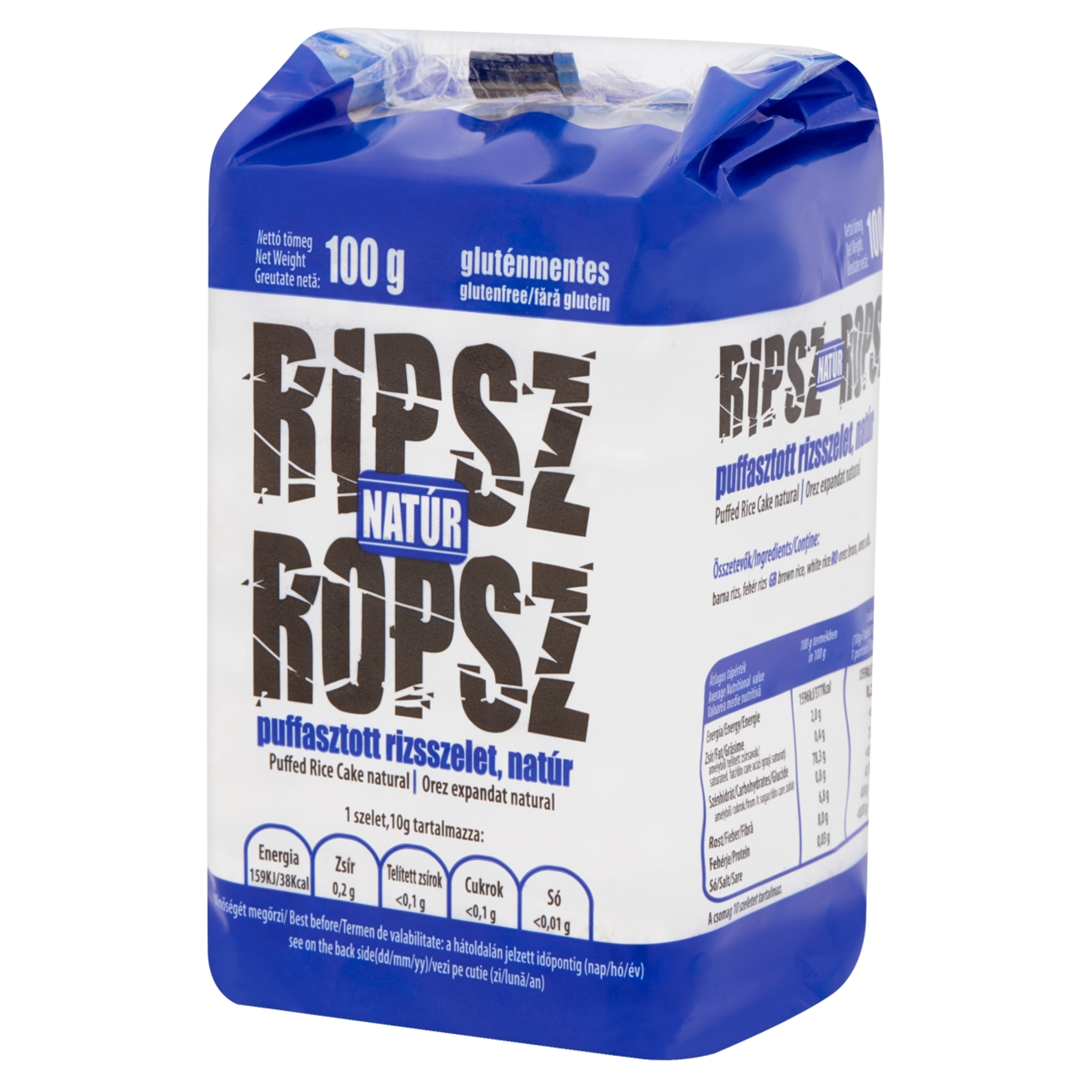 Ripsz Ropsz puffasztott rizsszelet, natúr - 100 g-3