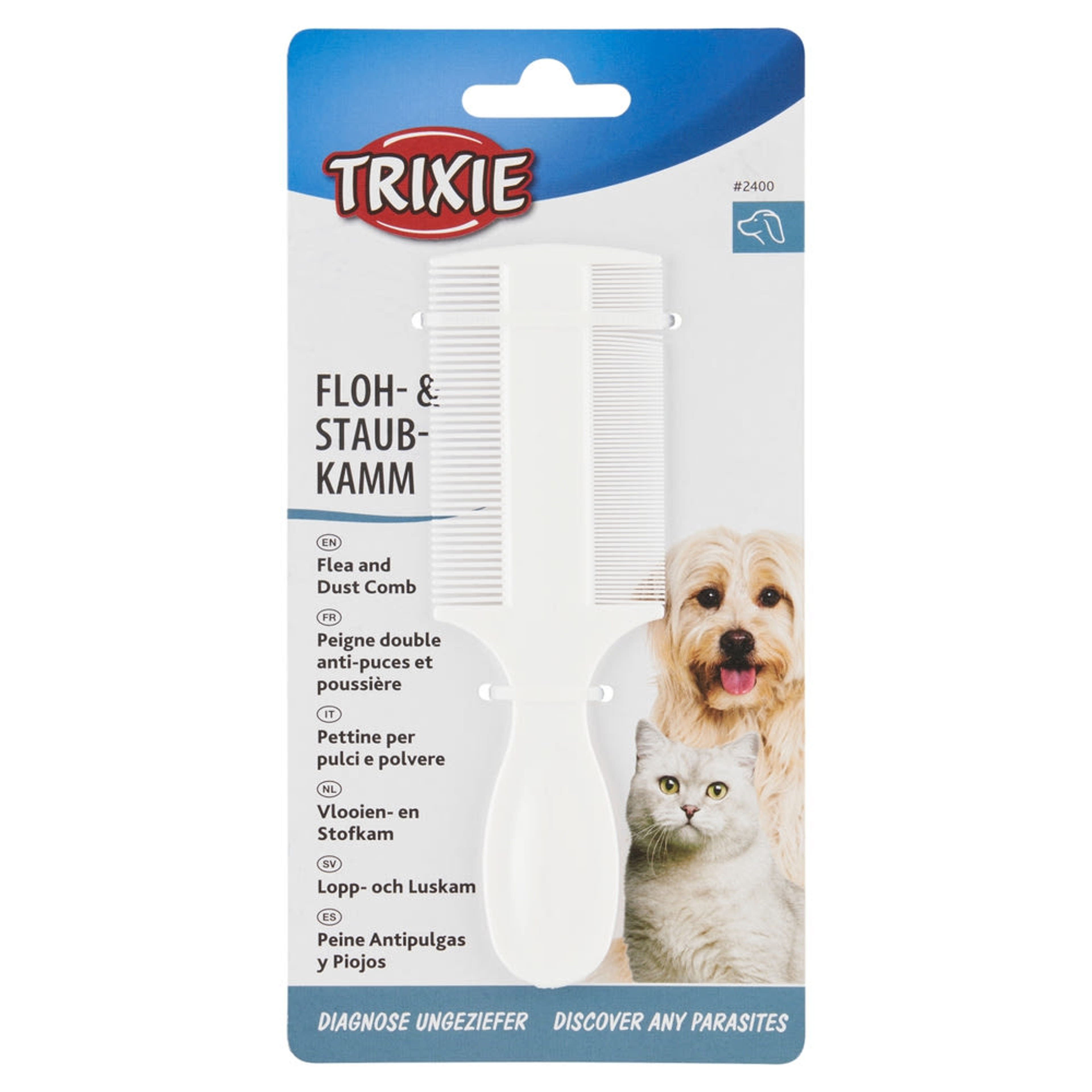 Trixie kétoldalú bolhafésű 14 cm - 1 db