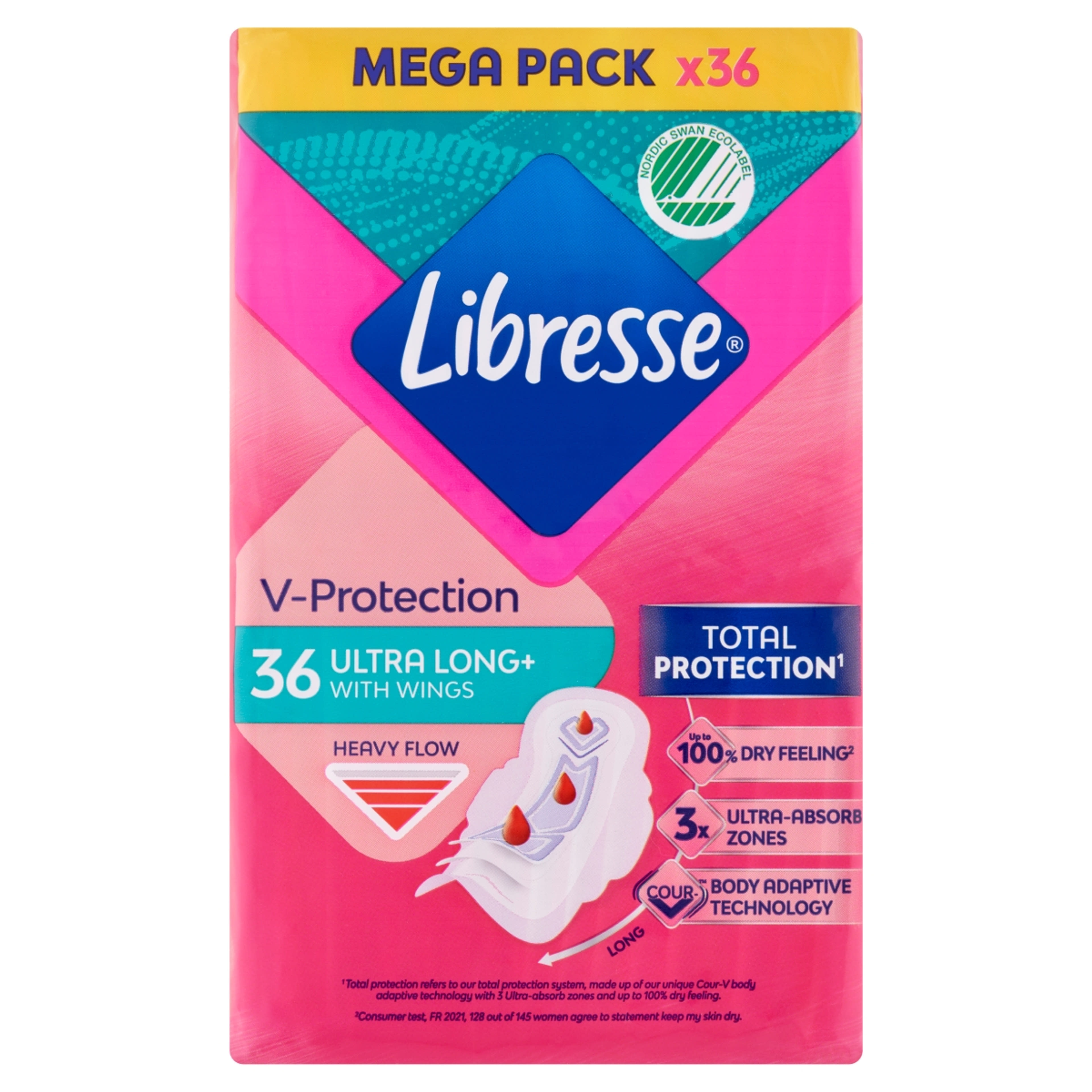 Libresse Ultra Long+ V-Protection egészségügyi betét - 36 db-1
