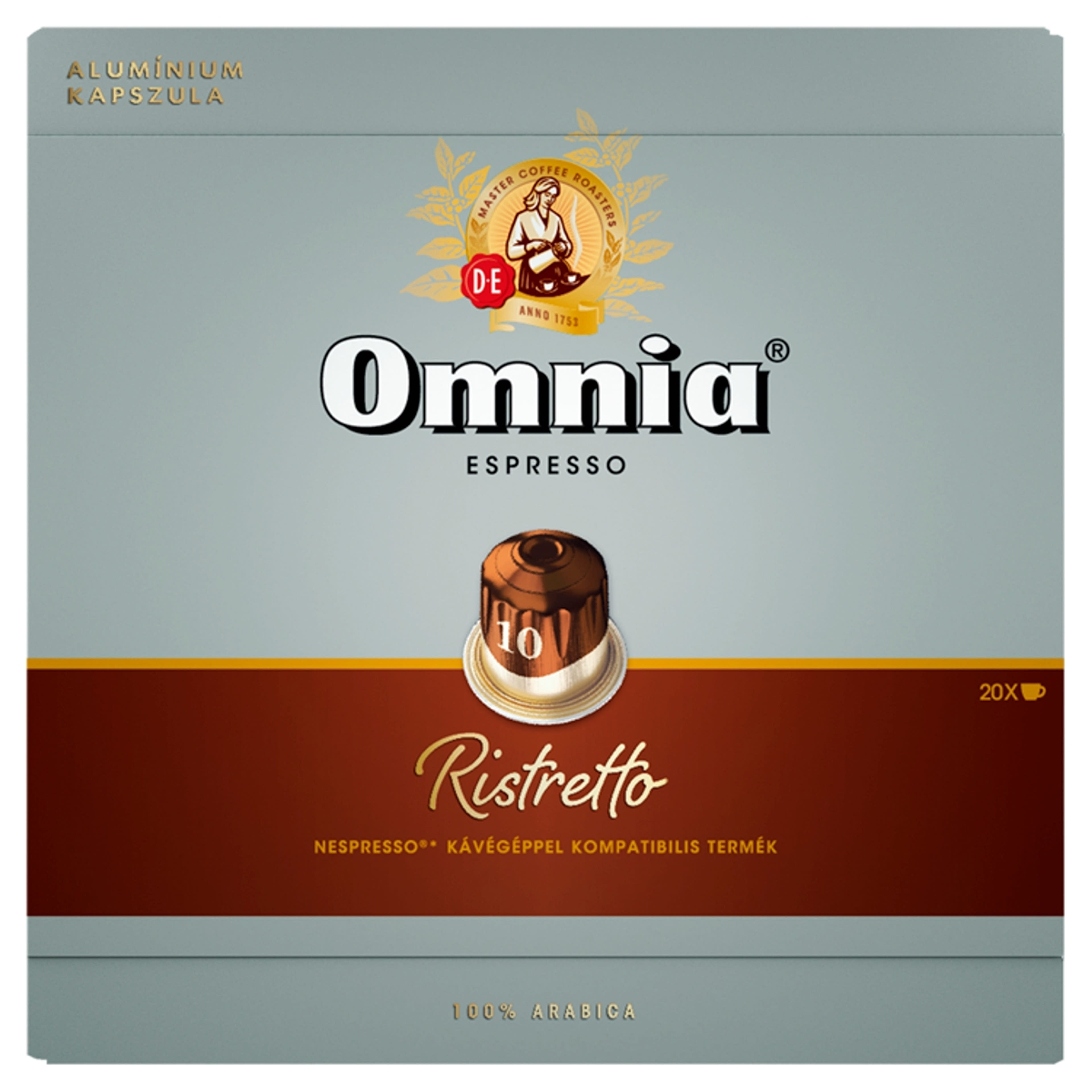 Douwe Egberts Omnia Espresso Ristretto őrölt pörkölt kávékapszula - 20 db
