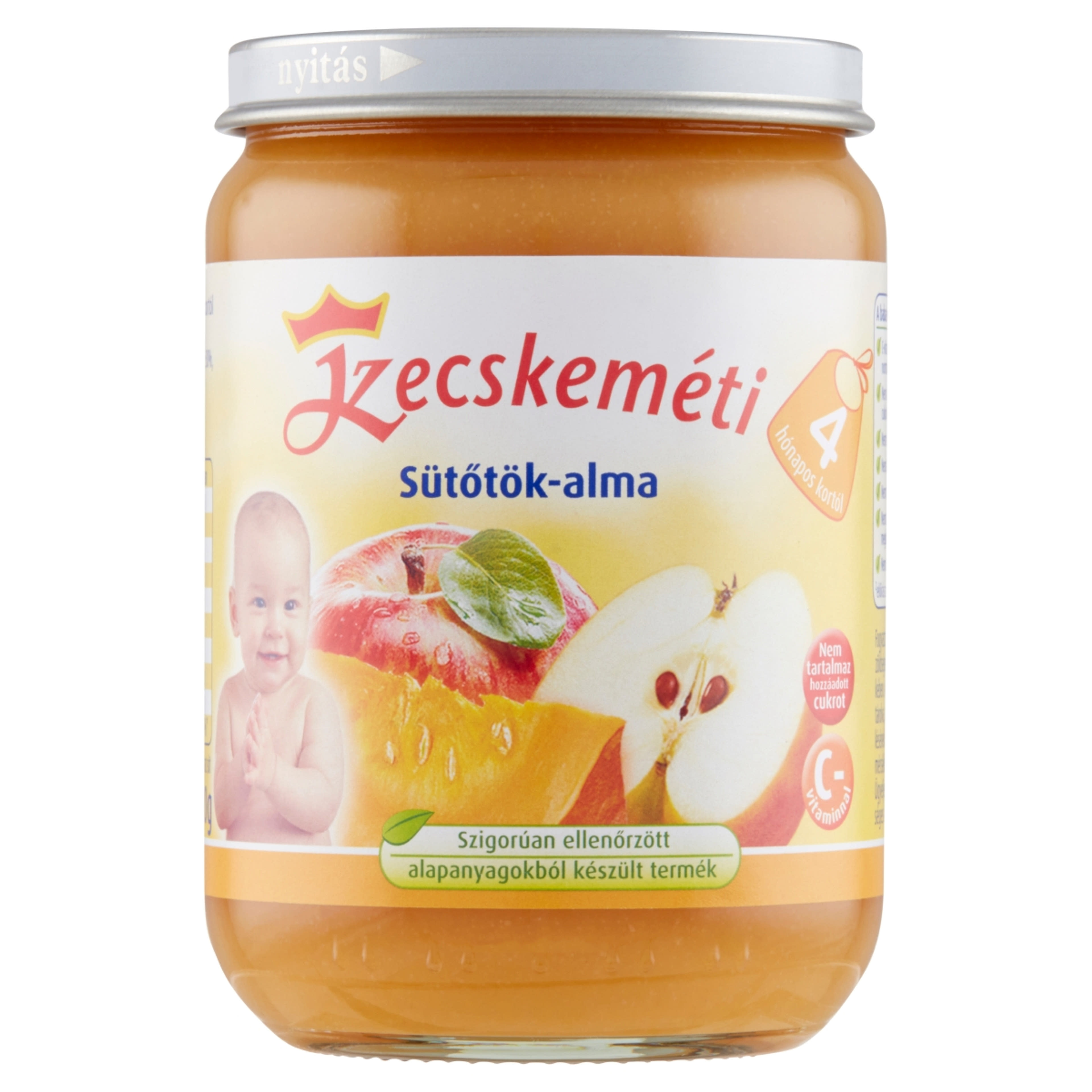 Kecskeméti Bébiétel Alma Sütotökpüré Ízesítéssel 4 Hónapos Kortól - 190 g-1