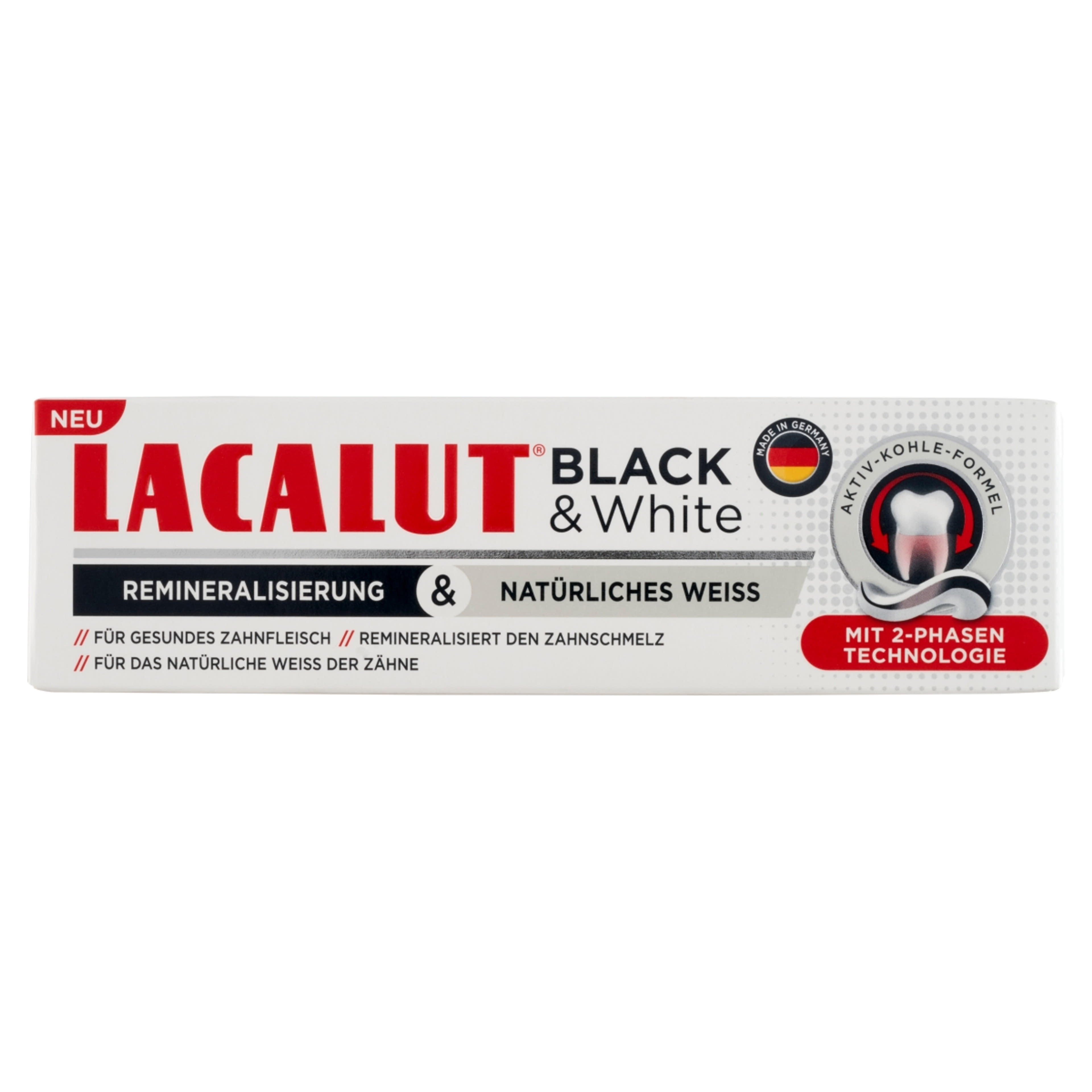 Lacalut Black & White fogkrém - 75 ml