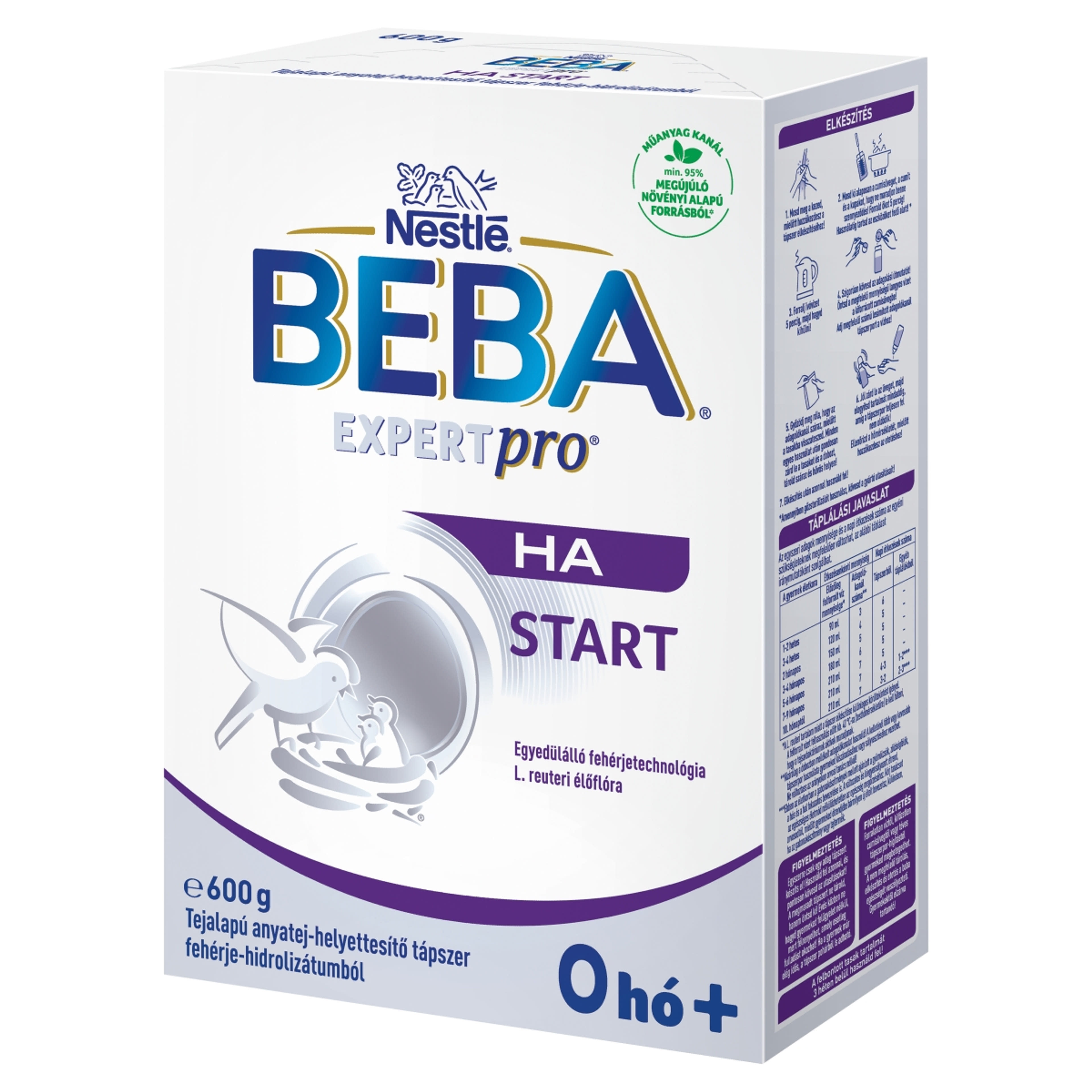 Beba Expertpro HA Start tejalapú anyatej-helyettesítő tápszer fehérje-hidrolizátumból 0 hónapos kortól -  600 g-3